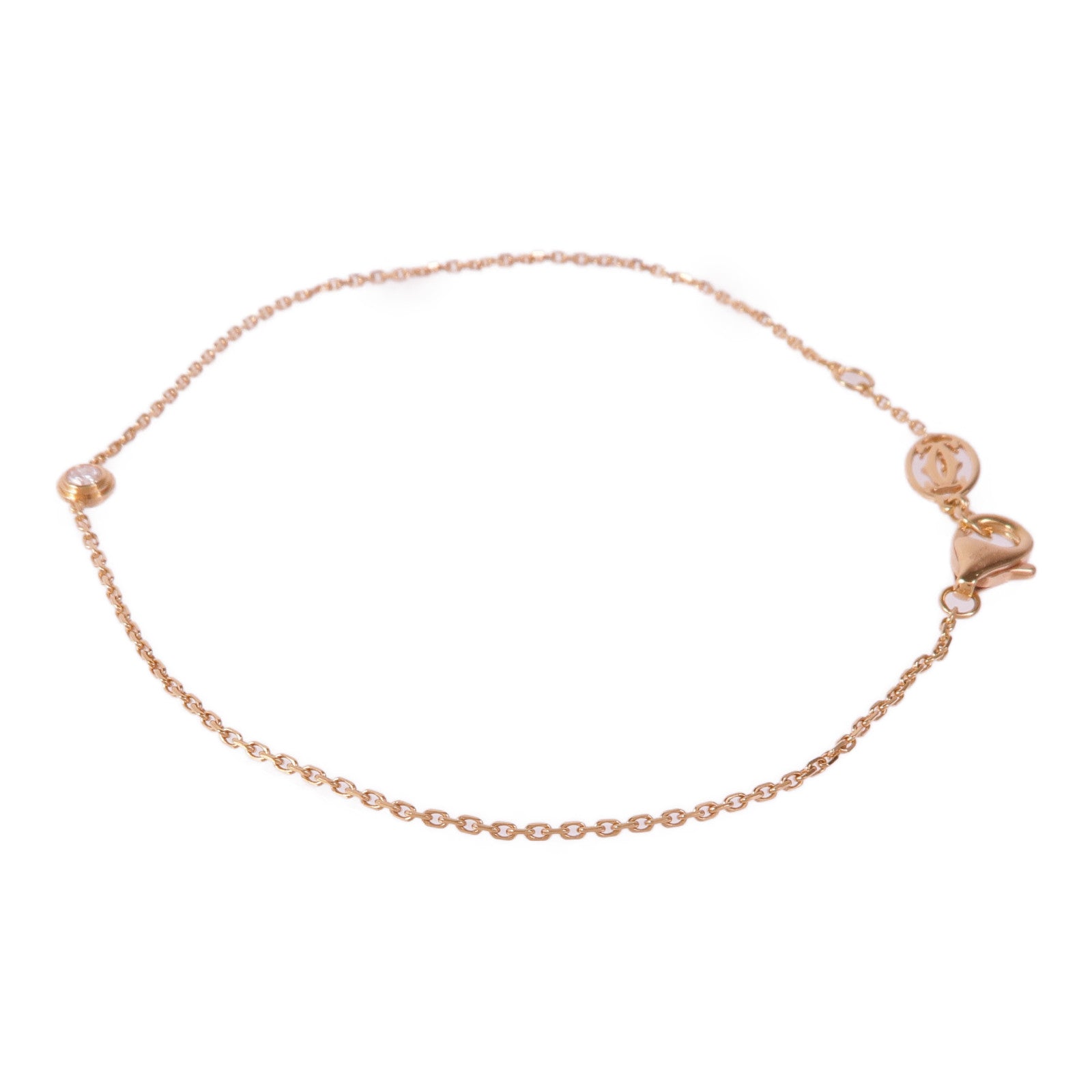 CARTIER 18K玫瑰金d'Amour鑽石手鏈