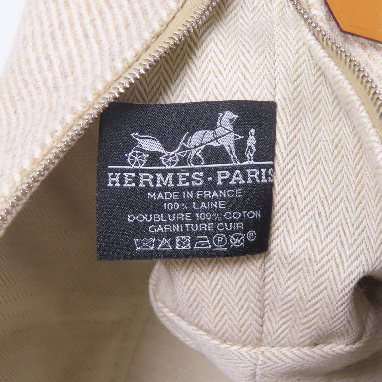 HERMES 帆布Bride A Brac PM銀扣手挽袋