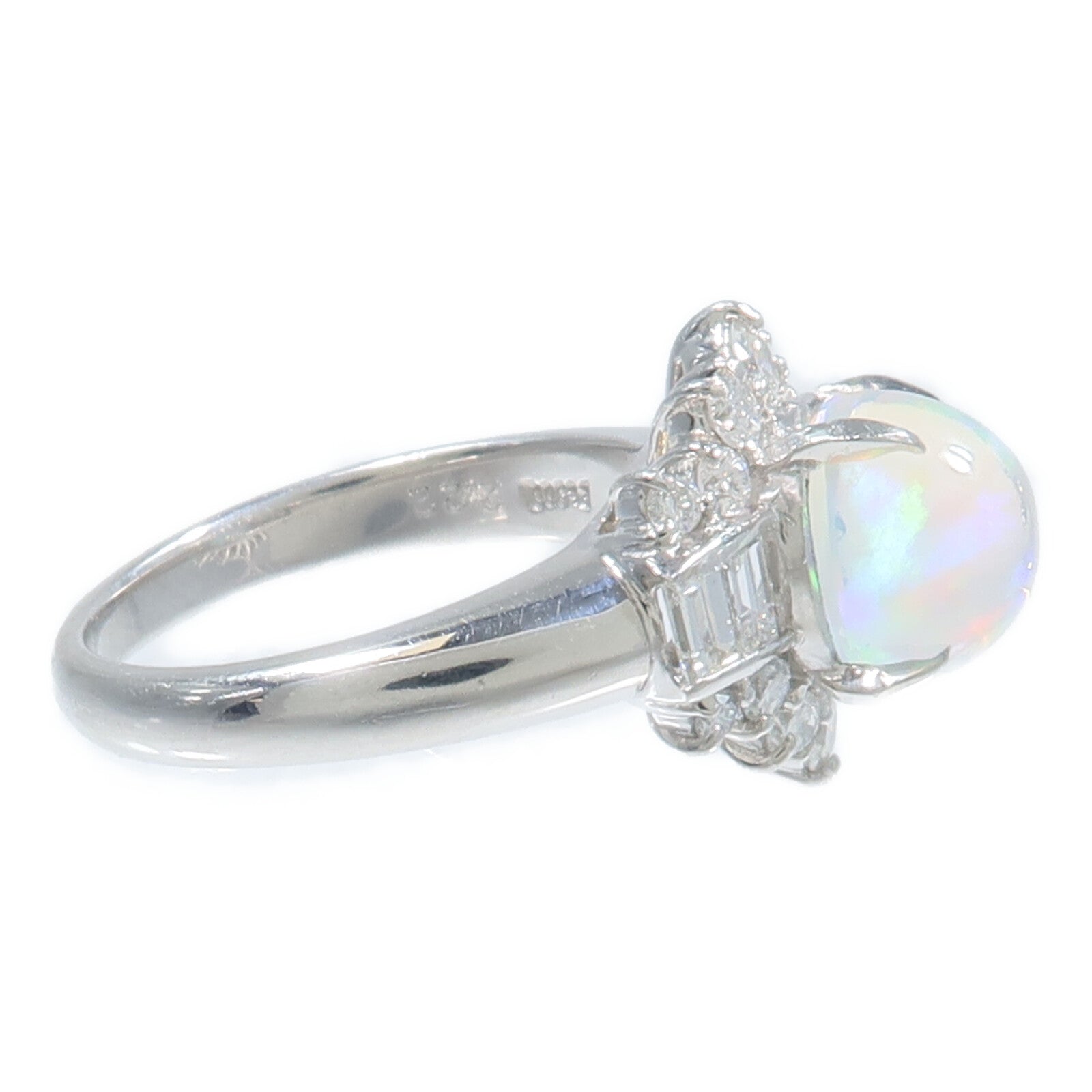 JEWELRY PT900鉑金Opal Diamond Ring蛋白石/鑽石戒指