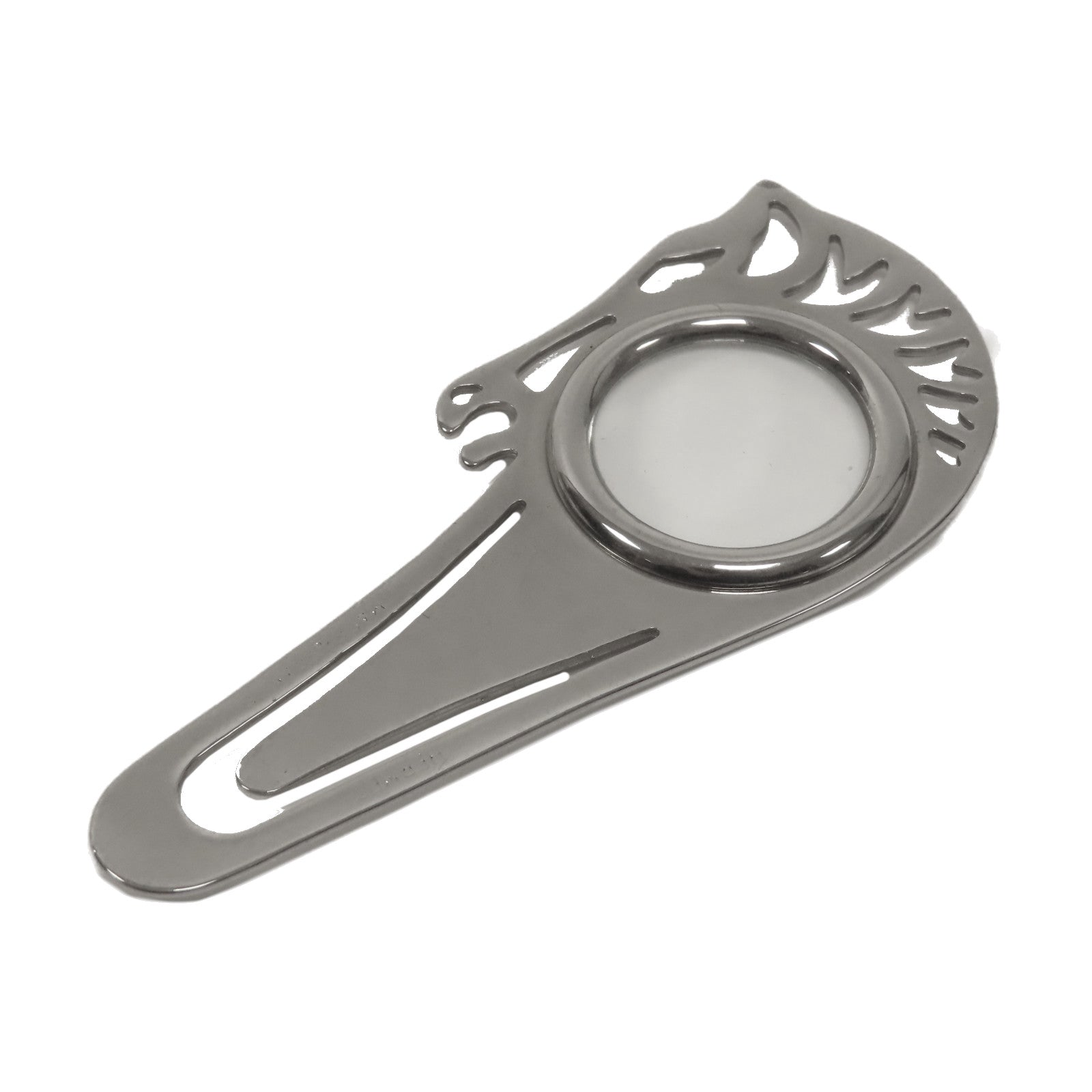 HERMES 【激減優惠】金屬Horse Magnifying Glass放大鏡萬字夾銀色