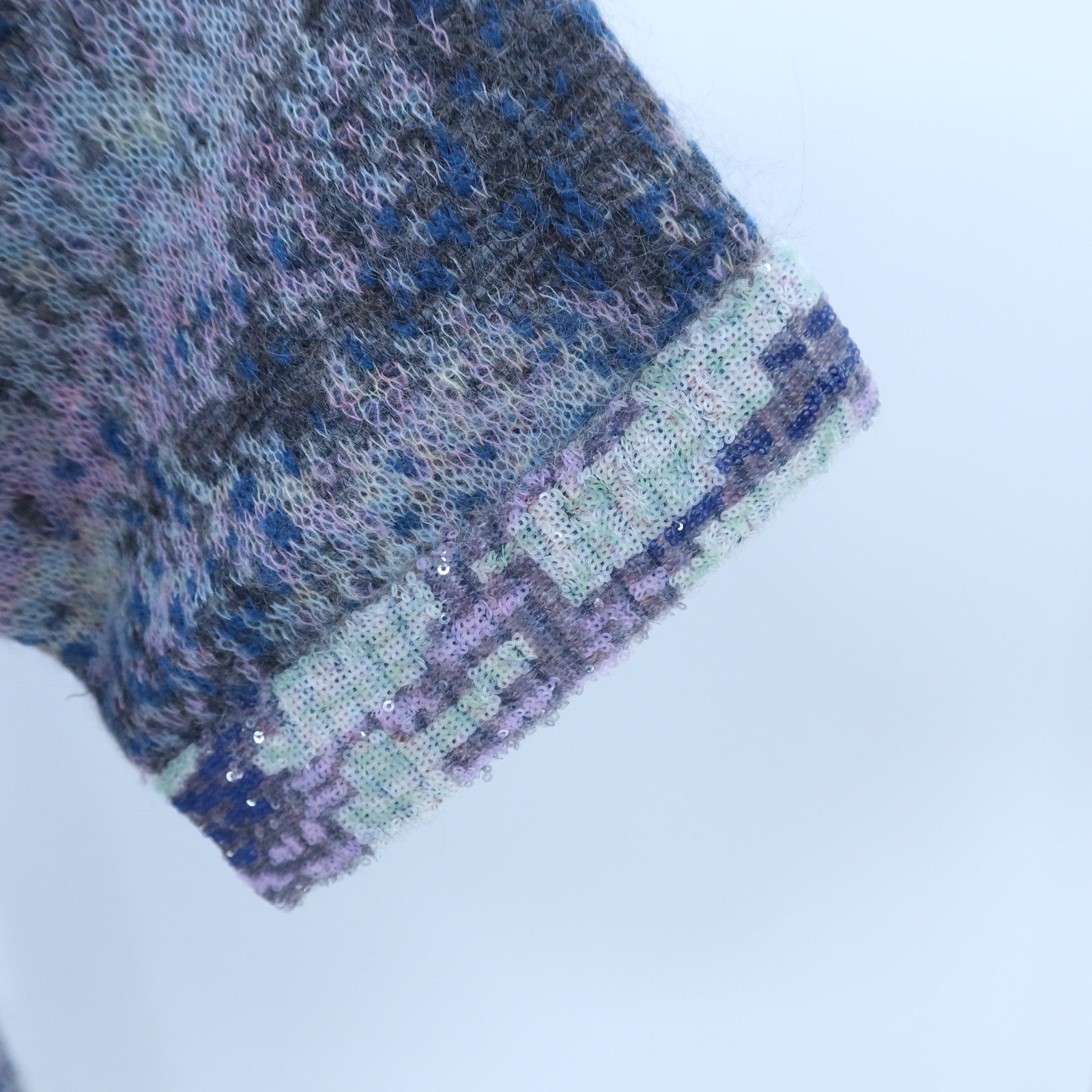 CHANEL Mohair/Nylon Knit Belted Short-Sleeve Sweater連身裙