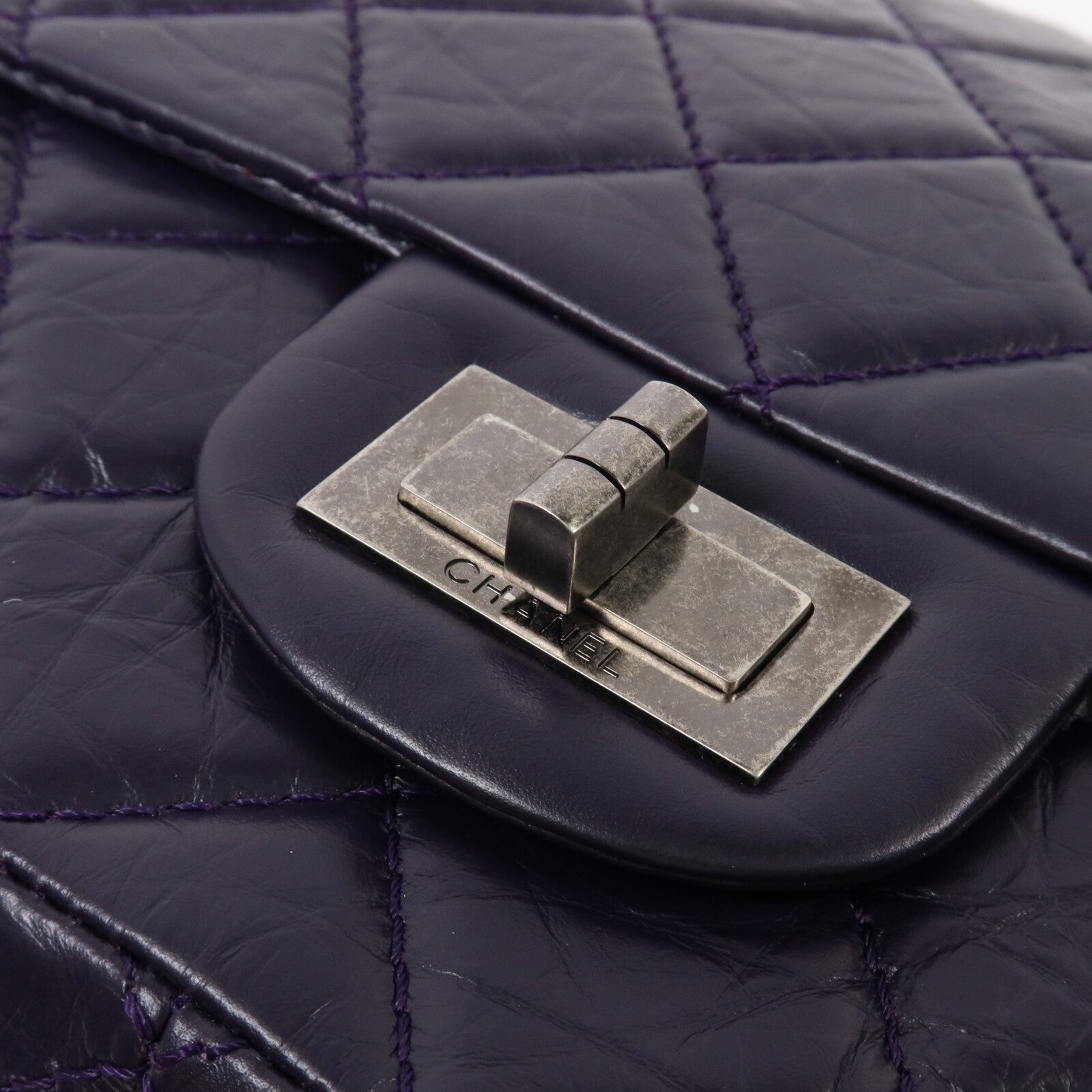 CHANEL 牛皮皮革2.55 Large鏈帶肩背袋