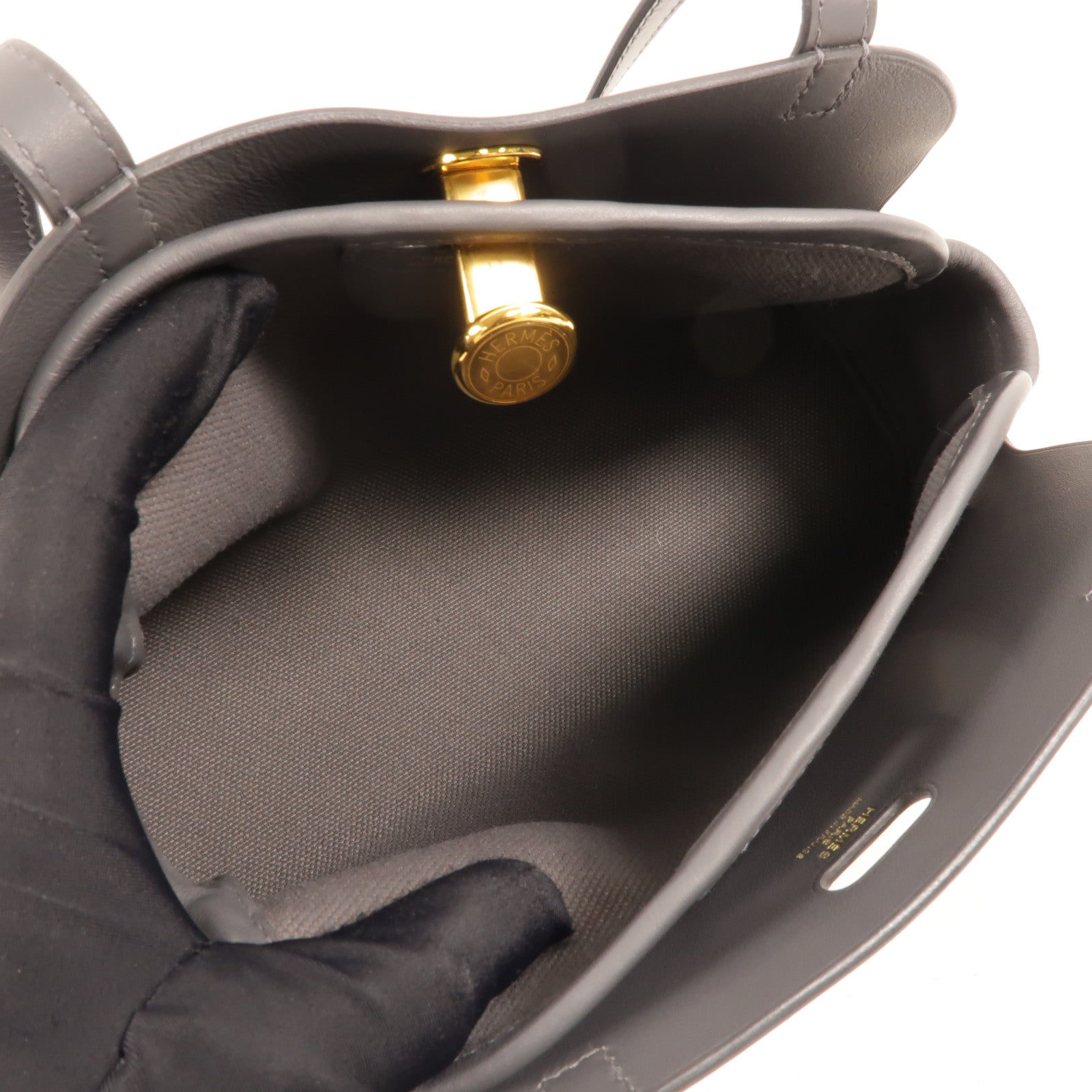 HERMES Swift皮革/Veau Hunt Tabiler Sellier肩背袋Ardoise