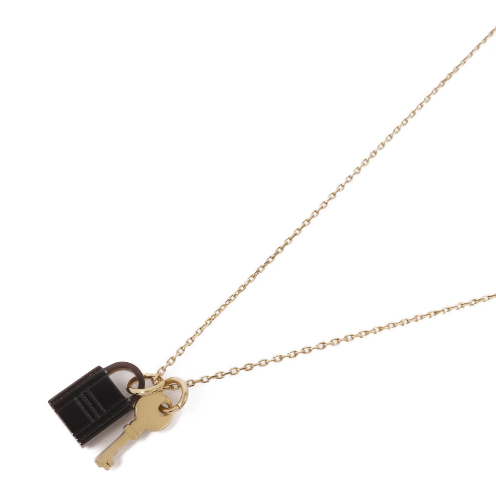 HERMES Horn/Metal Amulette Padlock Necklace
