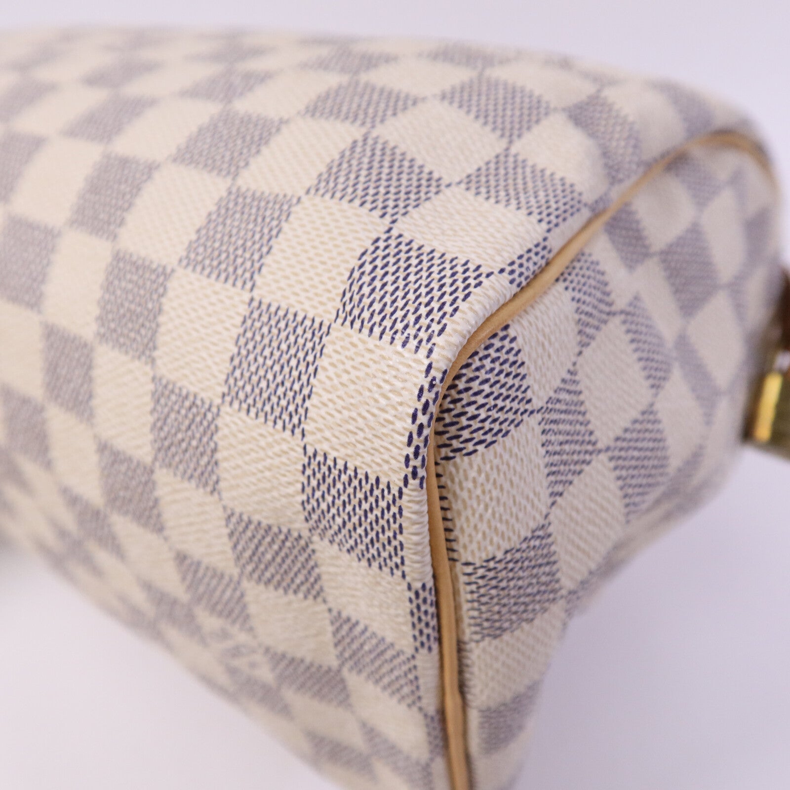 LOUIS VUITTON Damier Azur Speedy 25金扣手挽袋