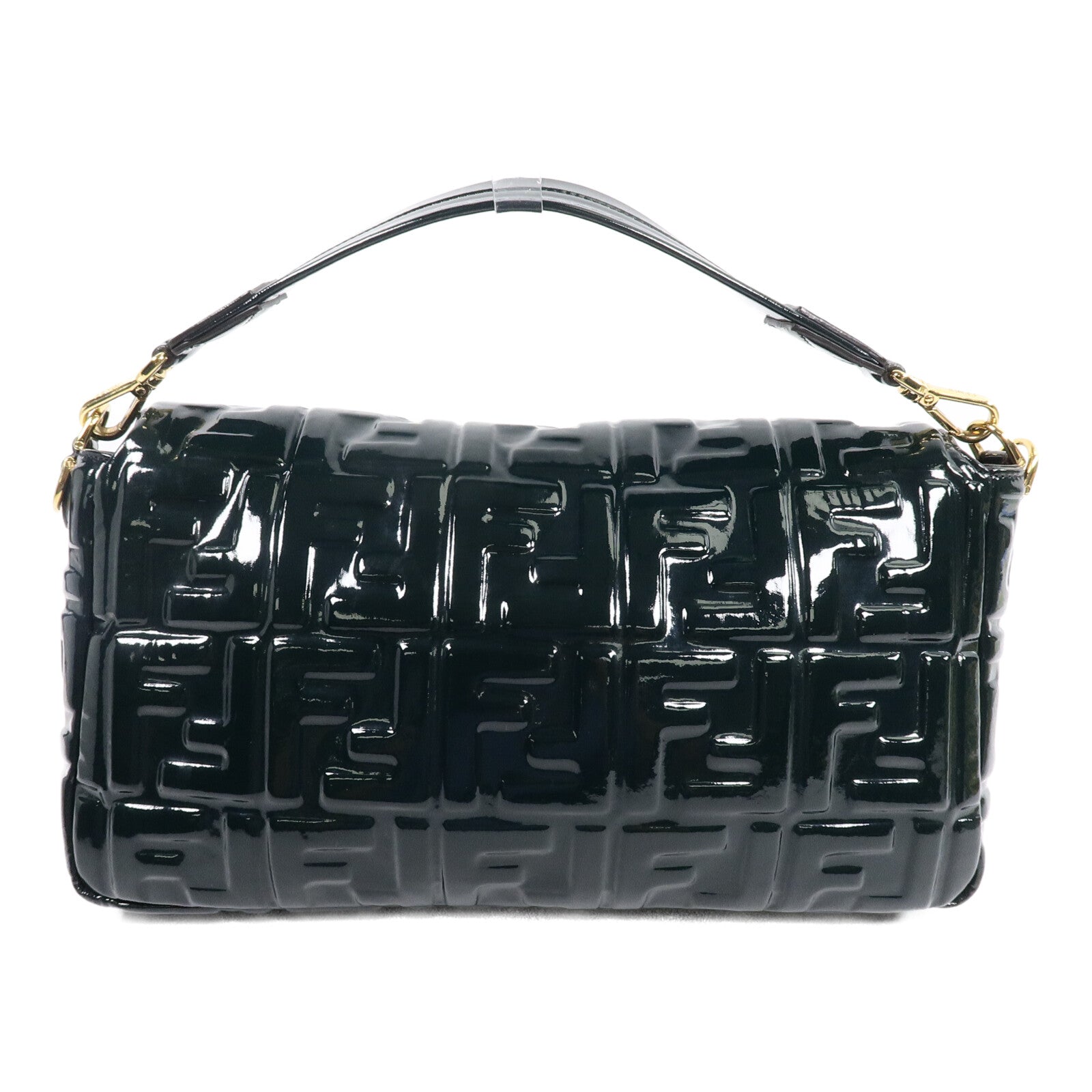 FENDI 漆皮皮革Baguette Large手挽肩背兩用袋