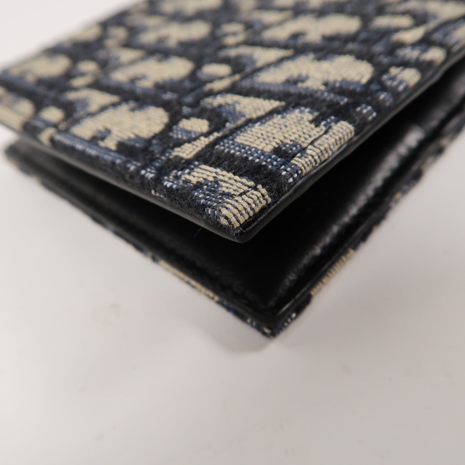 Dior 【清倉大減價】帆布Saddle Lotus Fold Wallet折疊錢包藍色