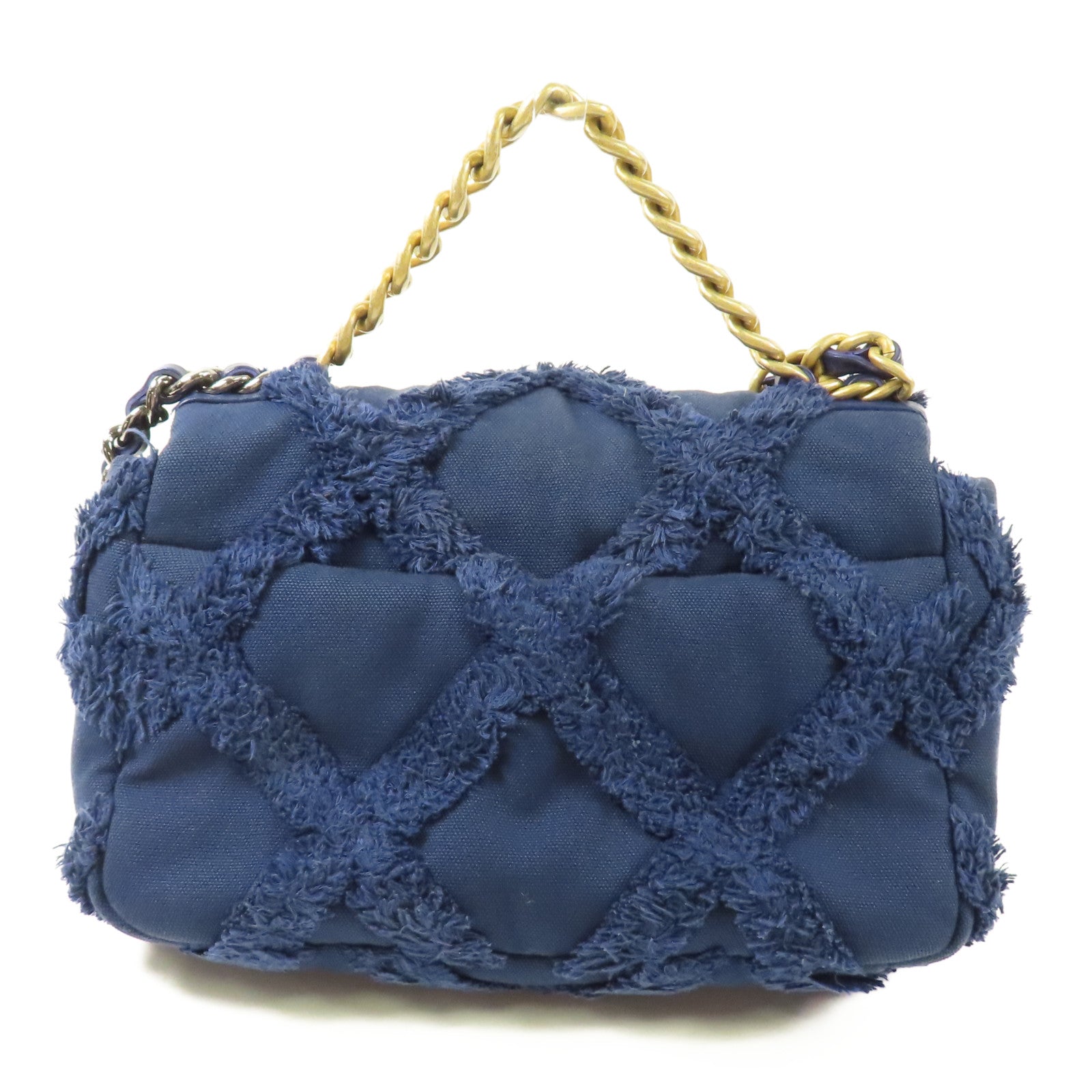 CHANEL CC GHW Chanel 19 2Way Shoulder Hand Bag Canvas AS1160 Blue