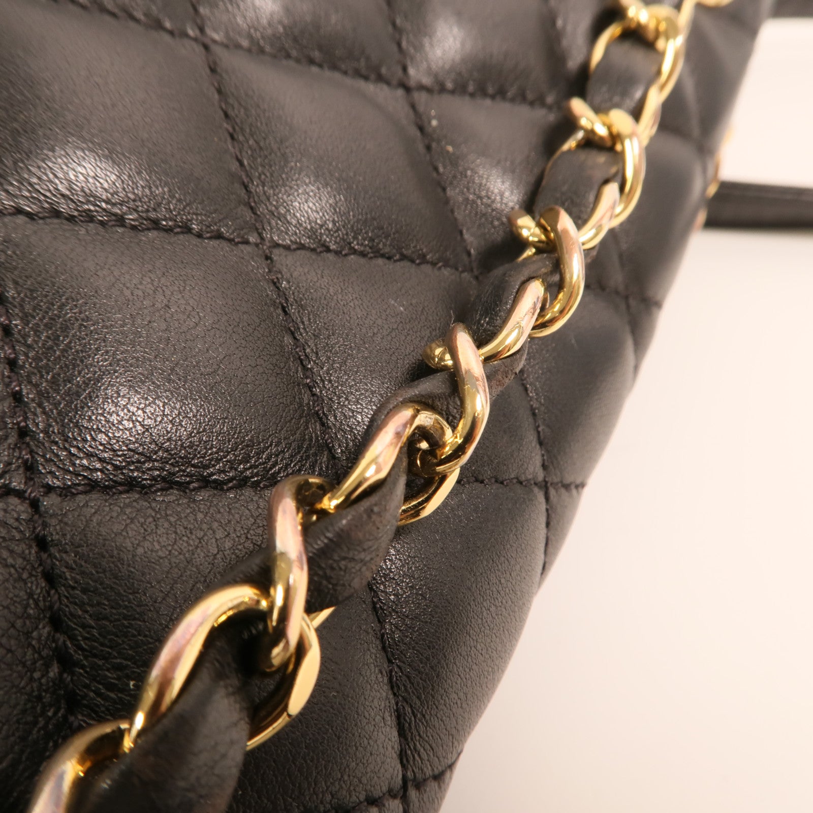 CHANEL 羊皮皮革Backpack金扣背包