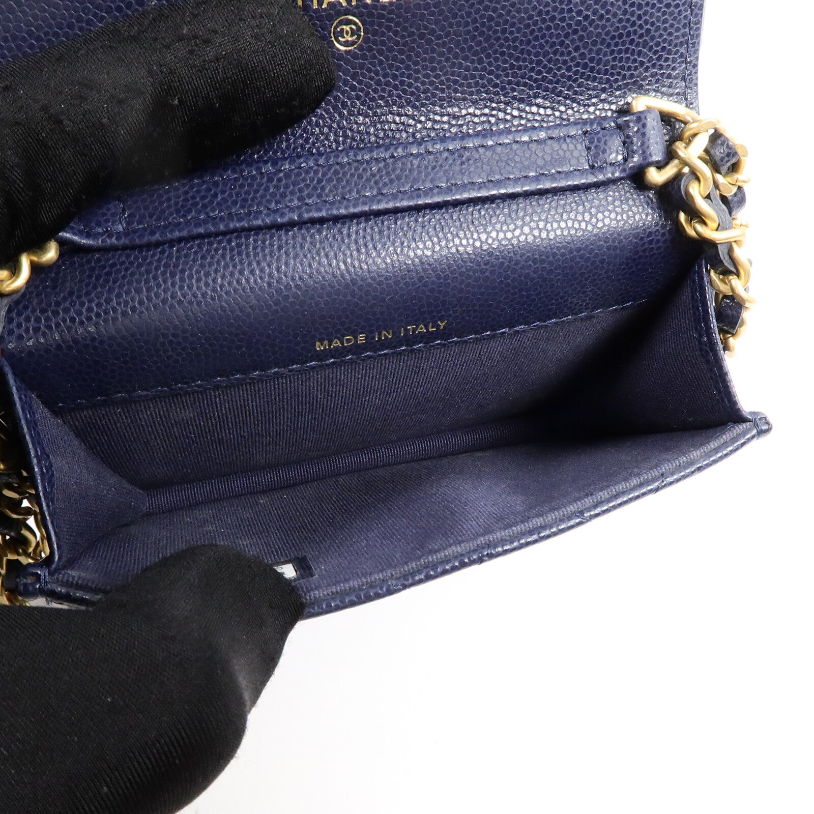 CHANEL 牛皮皮革Card Holder Chain鏈帶肩背袋