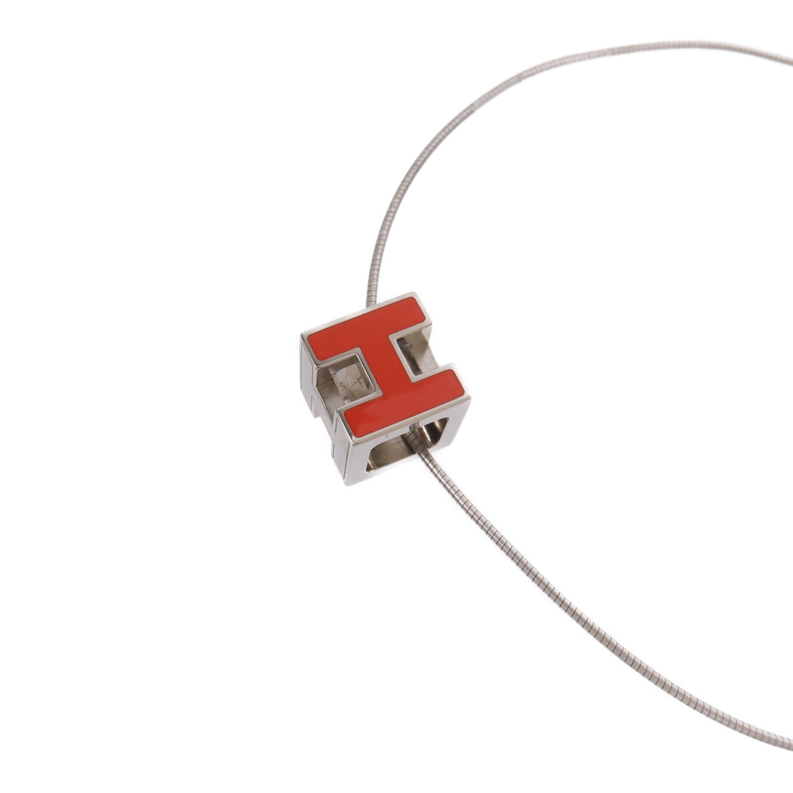 HERMES 金屬H Cube項鍊Orange
