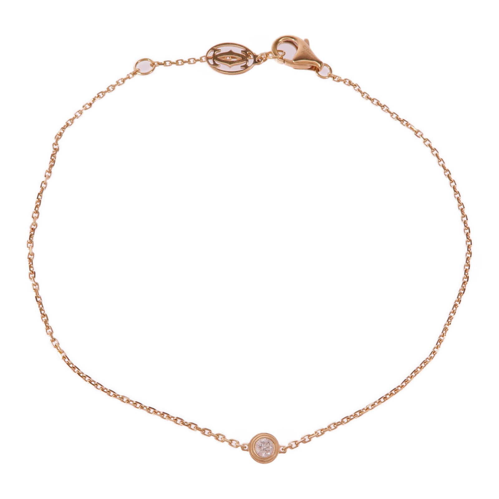 CARTIER 18K玫瑰金d'Amour鑽石手鏈