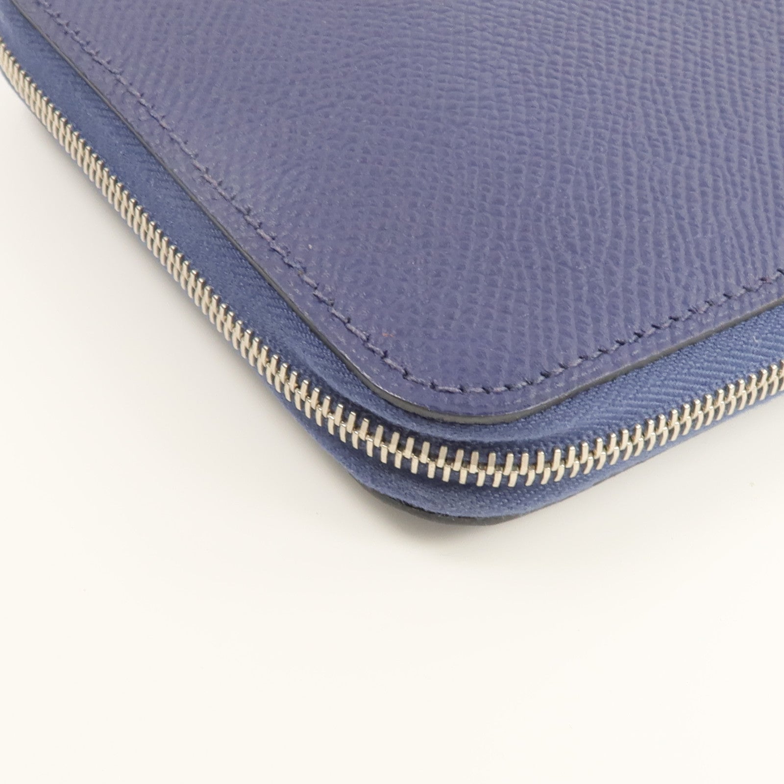 HERMES Epsom皮革Silk In Long Wallet長錢包Bleu Saphir