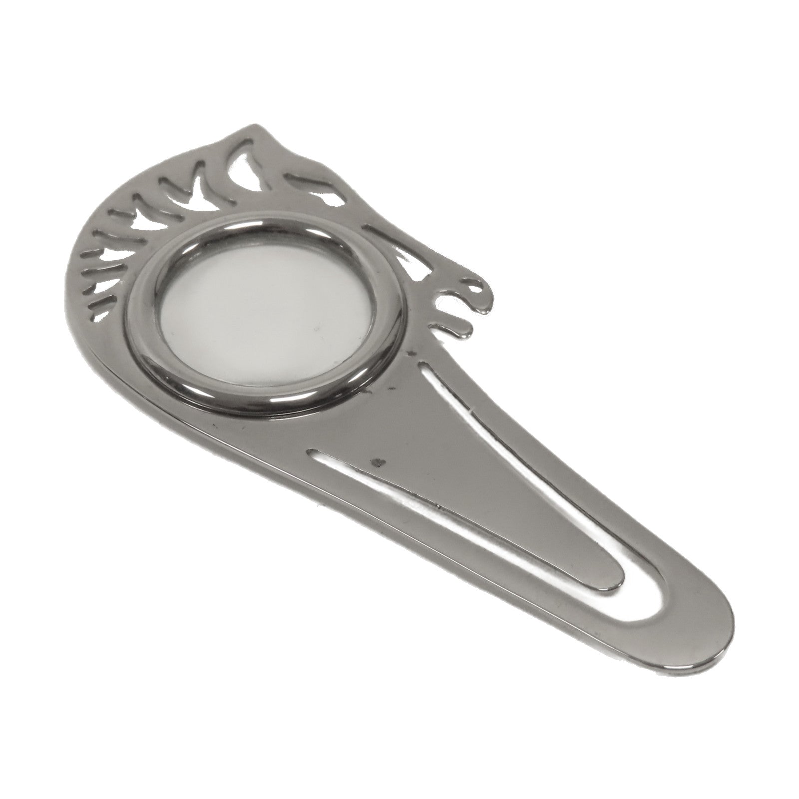 HERMES 【激減優惠】金屬Horse Magnifying Glass放大鏡萬字夾銀色