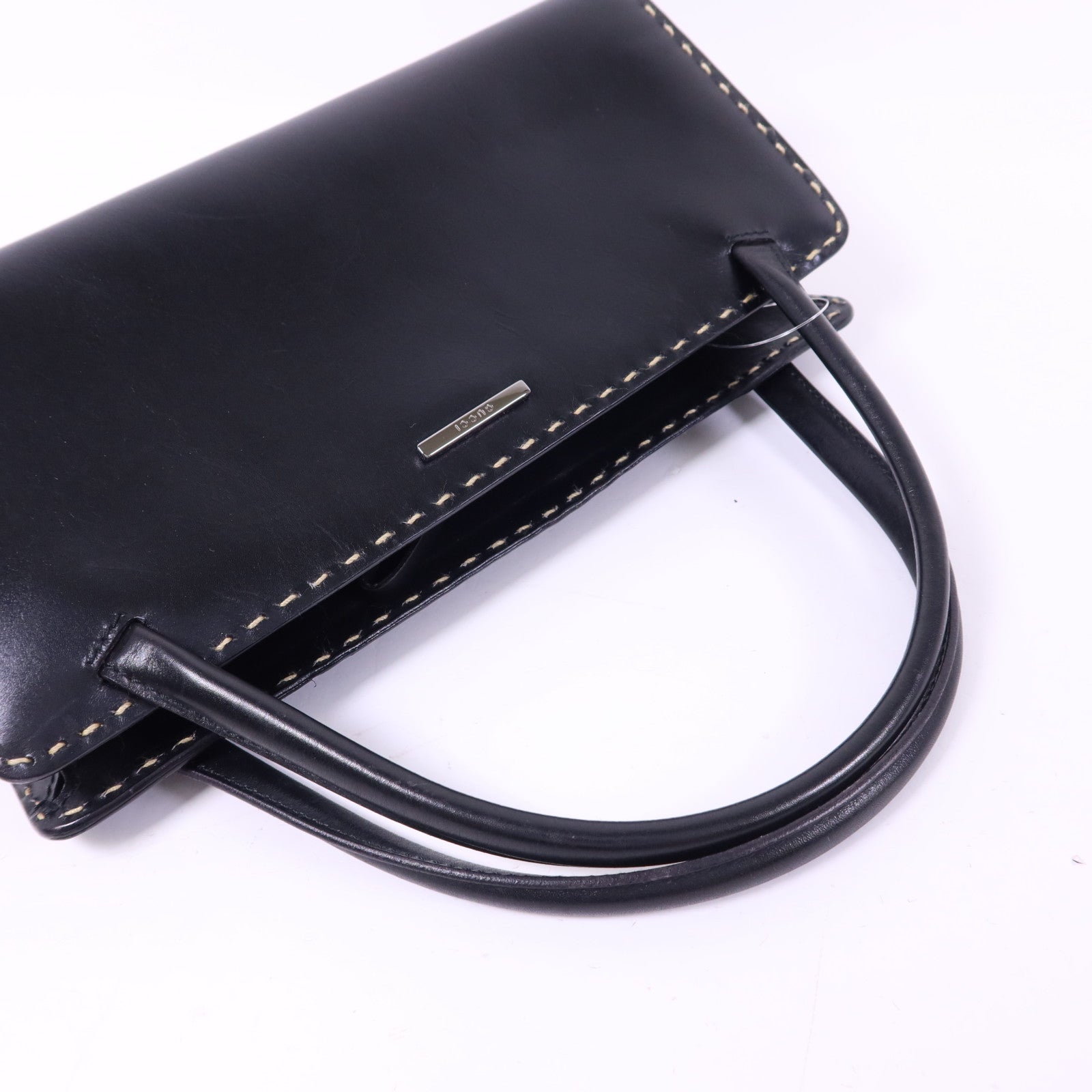 GUCCI 牛皮皮革Handbag銀扣手挽袋