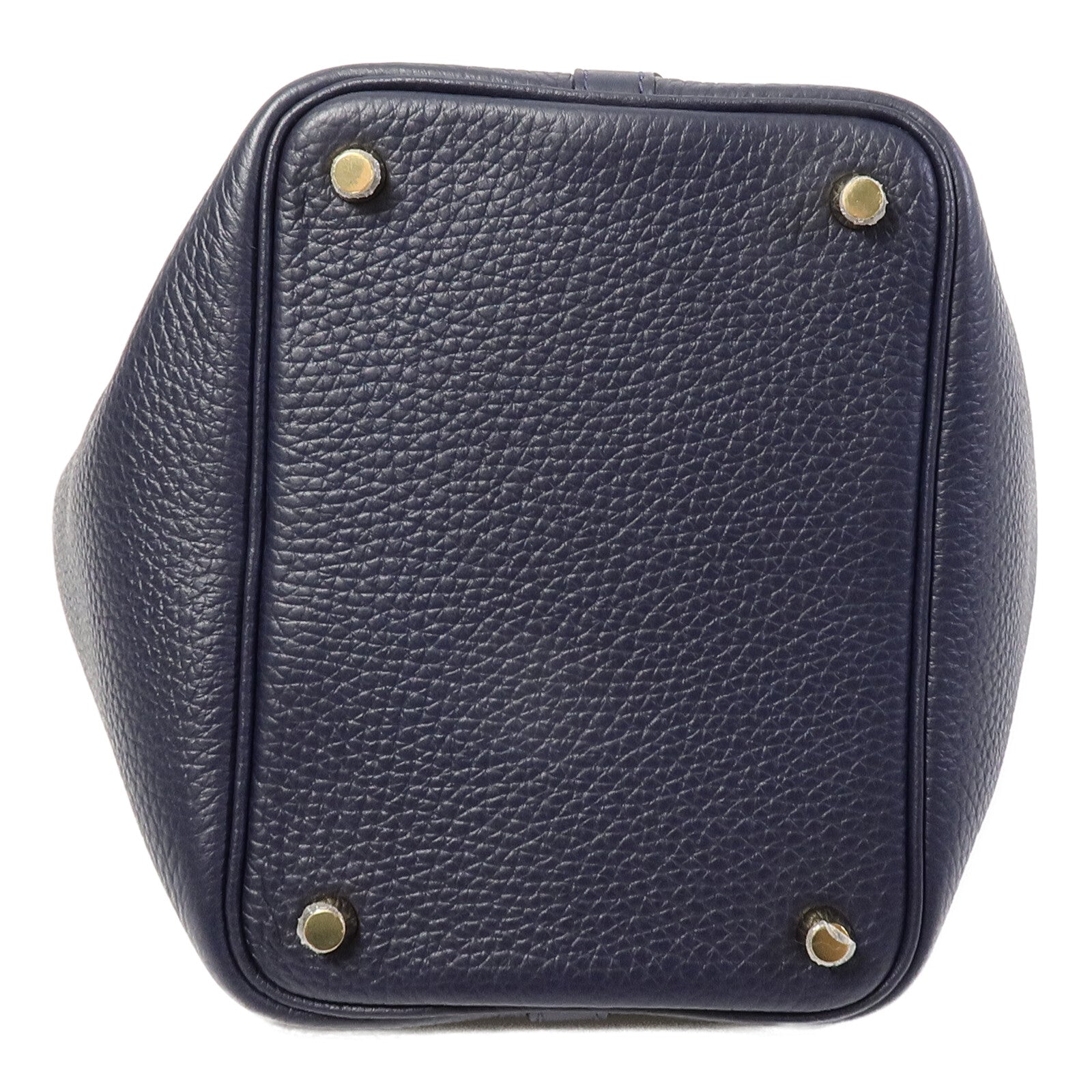 HERMES Clemence皮革Picotin PM手挽袋Bleu Nuit