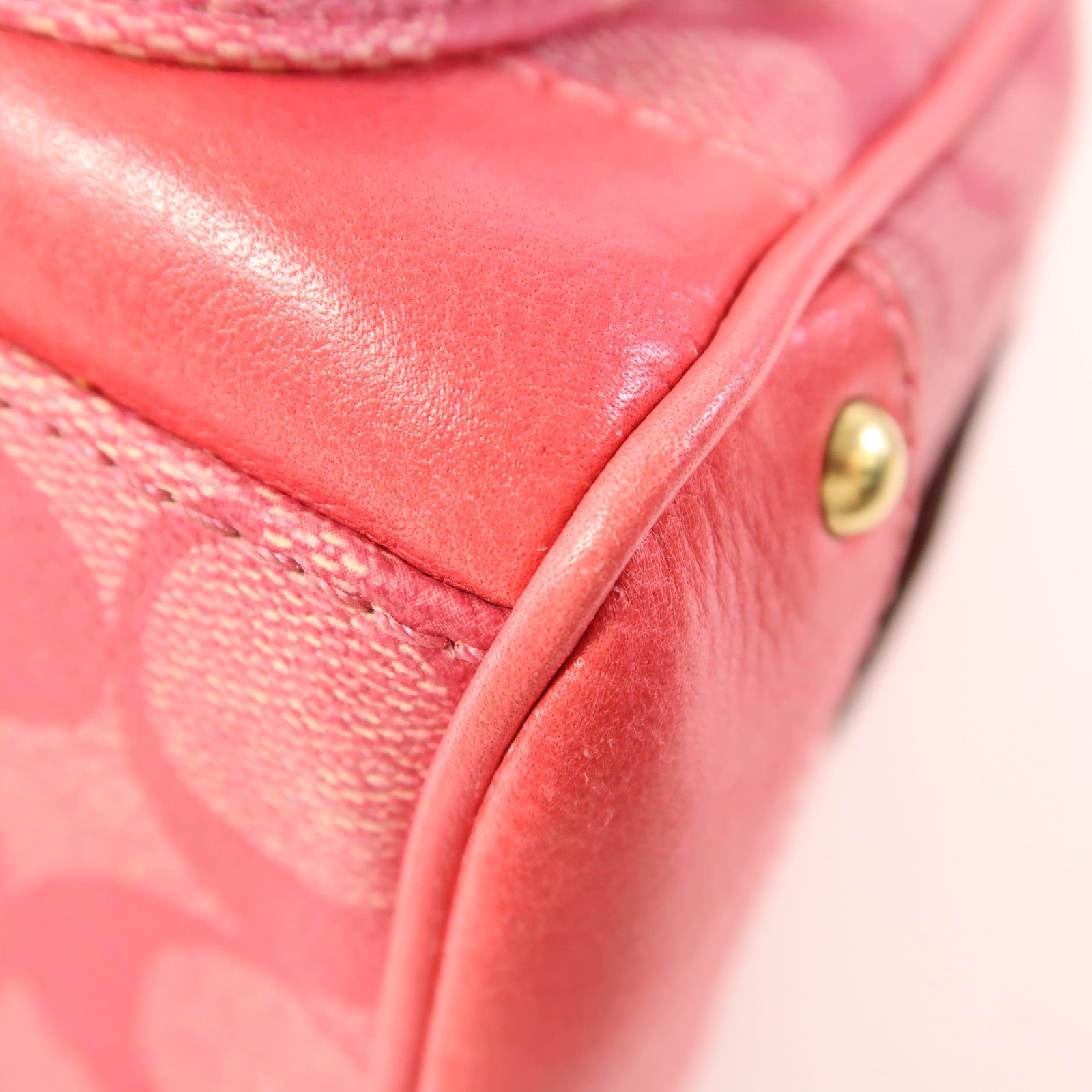 COACH 塗層帆布Hand Bag金扣手挽袋