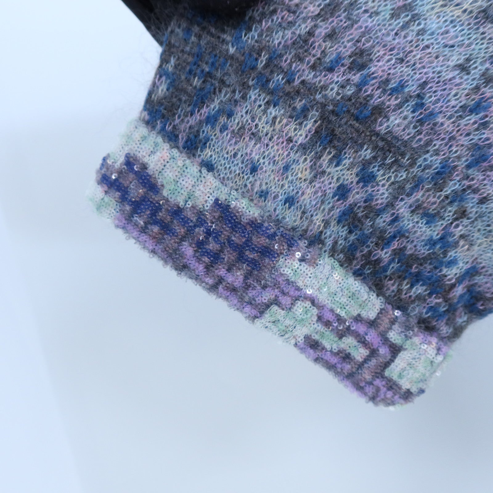 CHANEL Mohair/Nylon Knit Belted Short-Sleeve Sweater連身裙