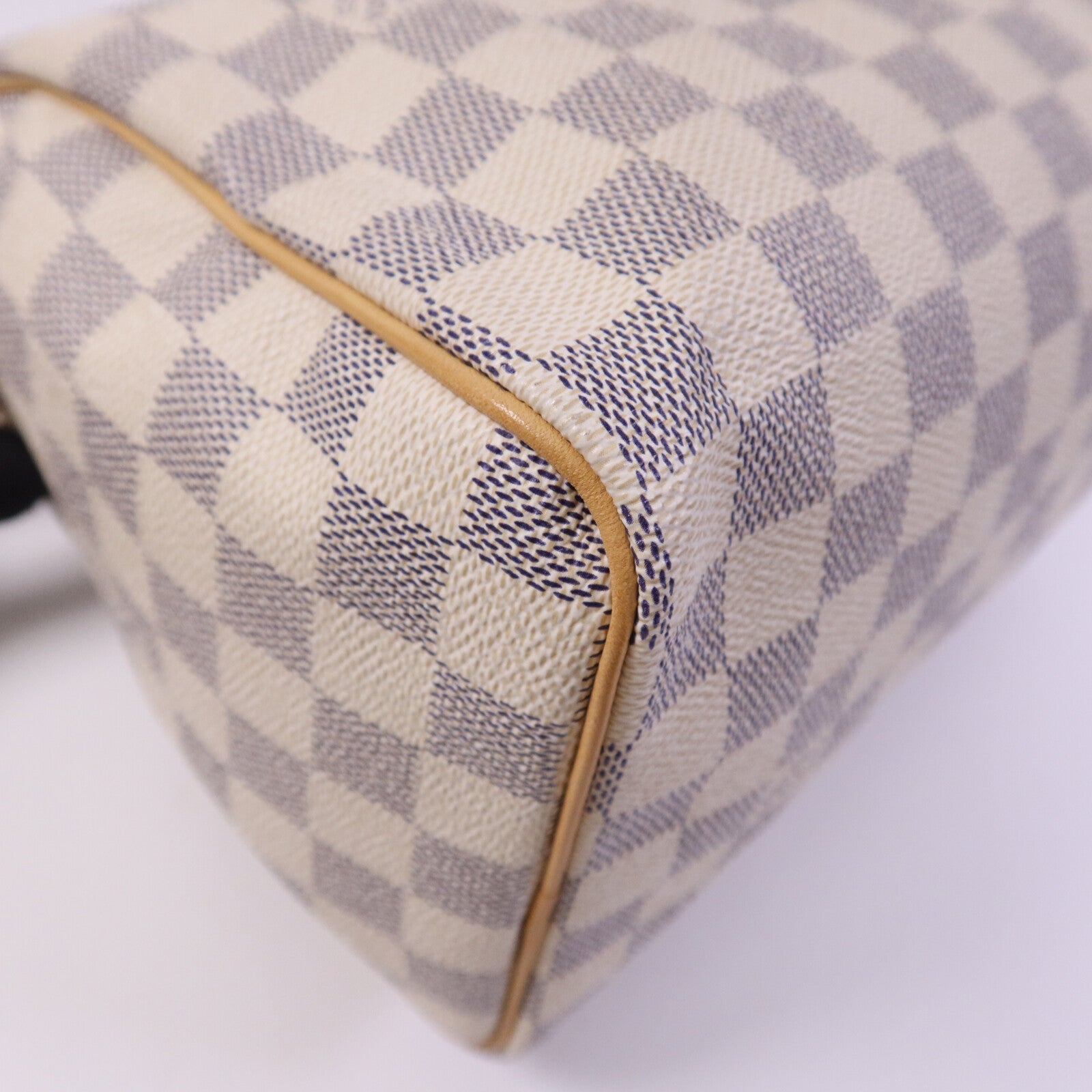 LOUIS VUITTON Damier Azur Speedy 25金扣手挽袋