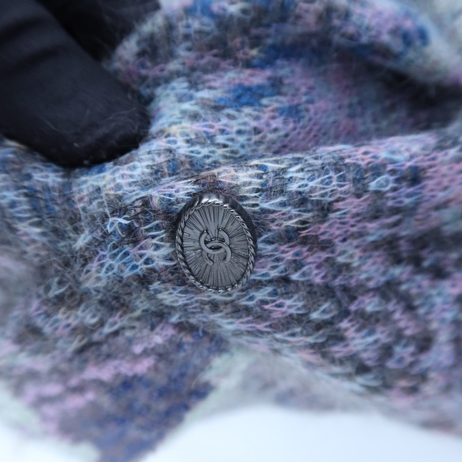 CHANEL Mohair/Nylon Knit Belted Short-Sleeve Sweater連身裙