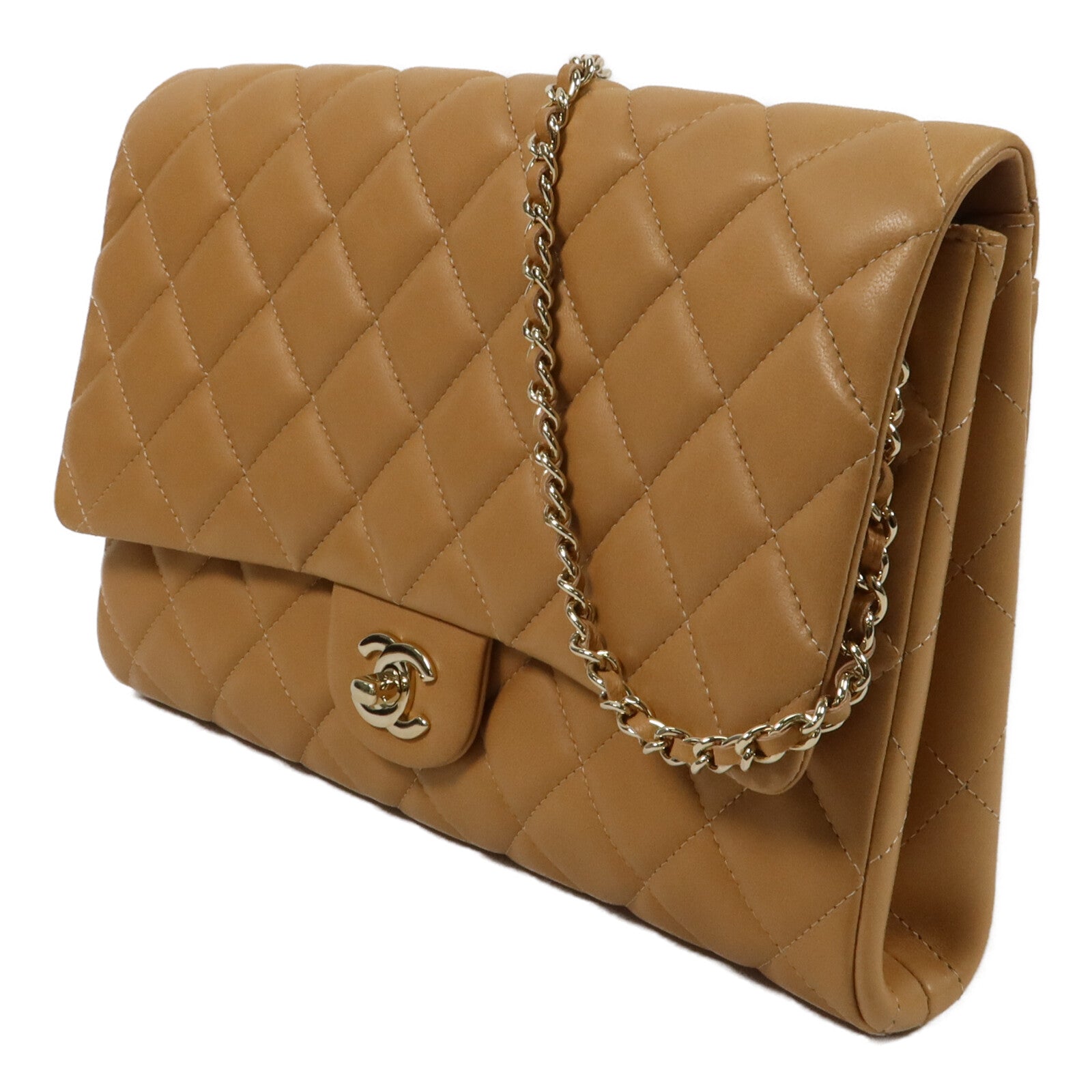 CHANEL 羊皮皮革Timeless Clutch Flap鏈帶肩背袋