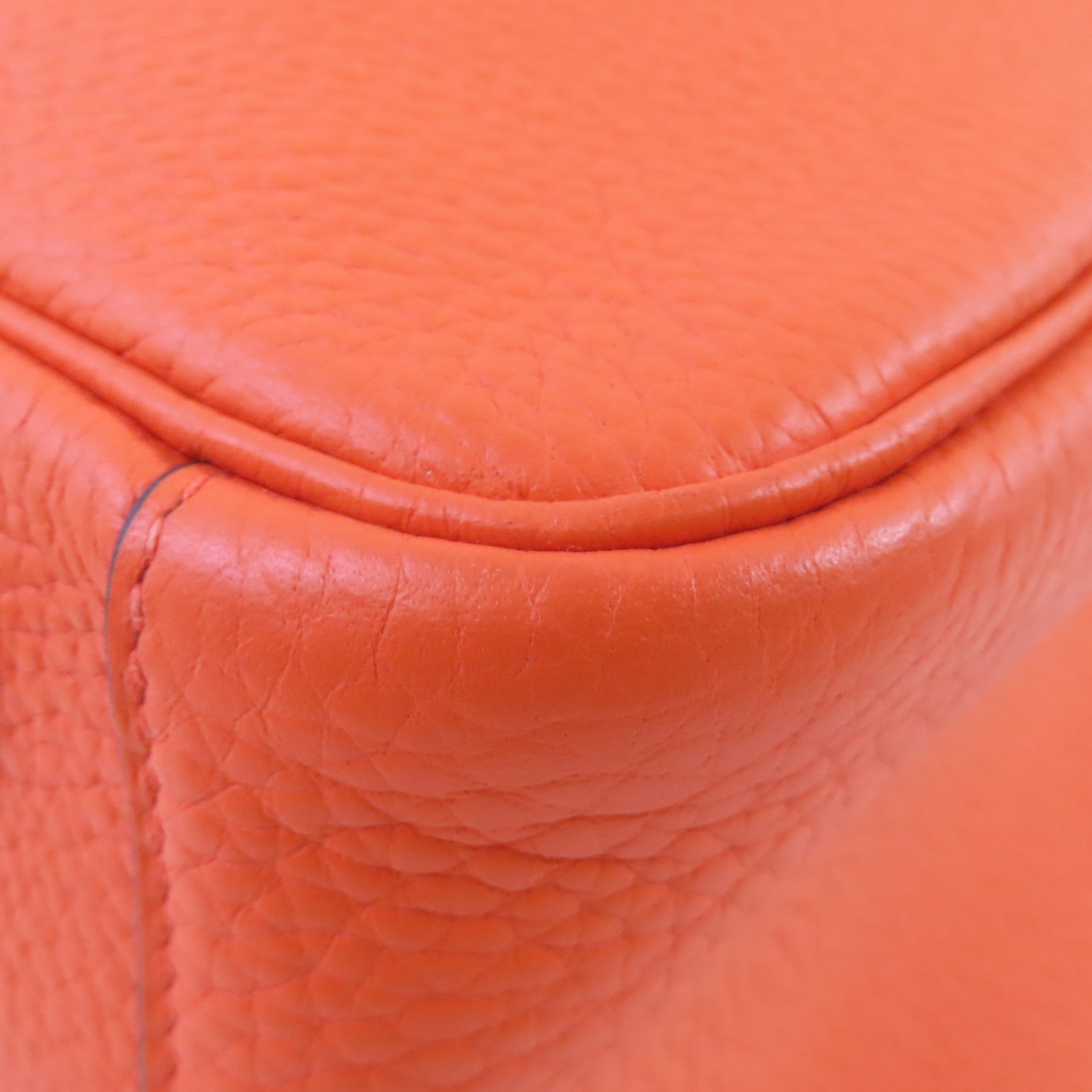 HERMES Clemence皮革Lindy 30 Shoulder Bag銀扣肩背袋8V Orange Poppy/罌粟花橘色