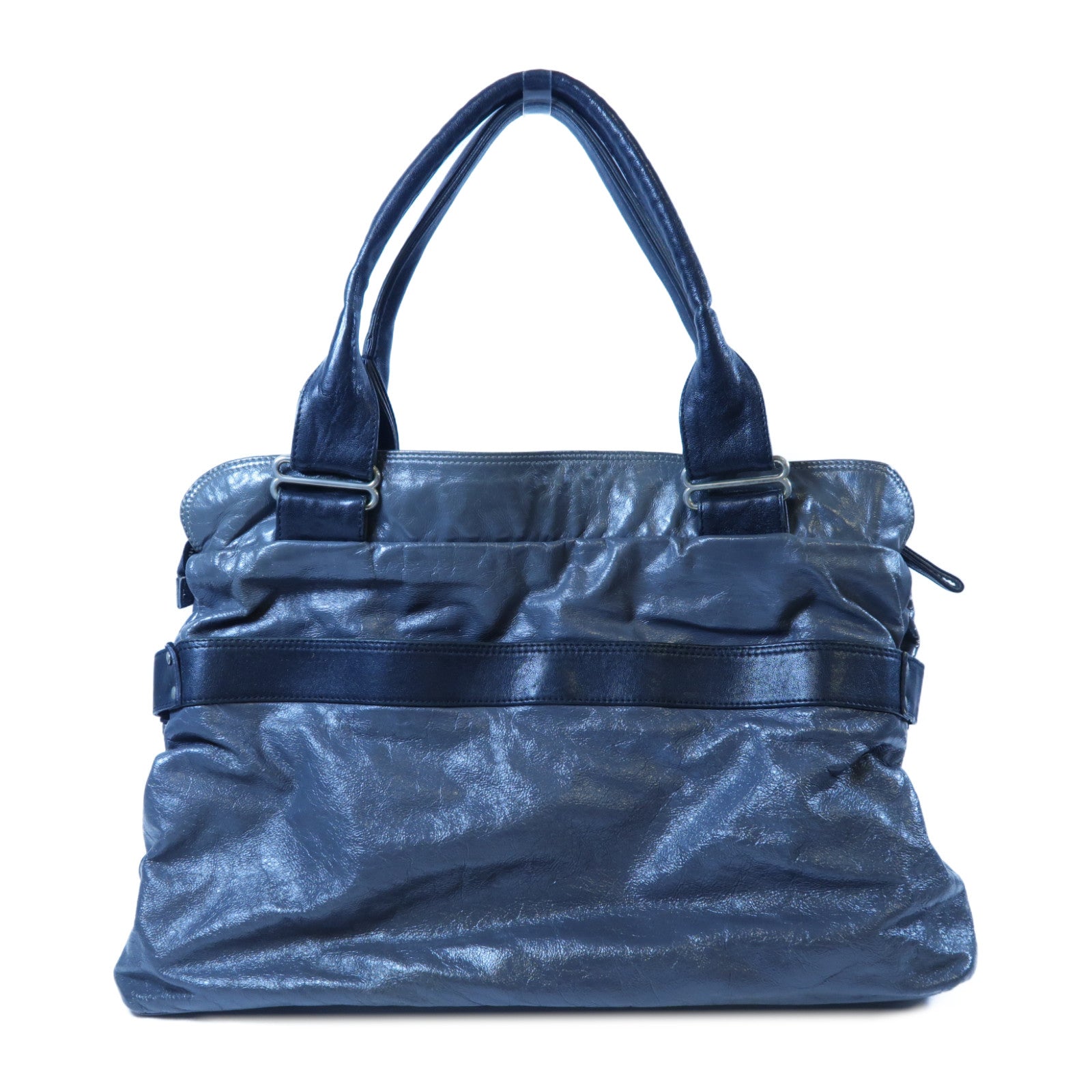 SEE BY CHLOE 【激減優惠】漆皮皮革2 Way Shoulder Bag金扣手挽肩背兩用袋灰色