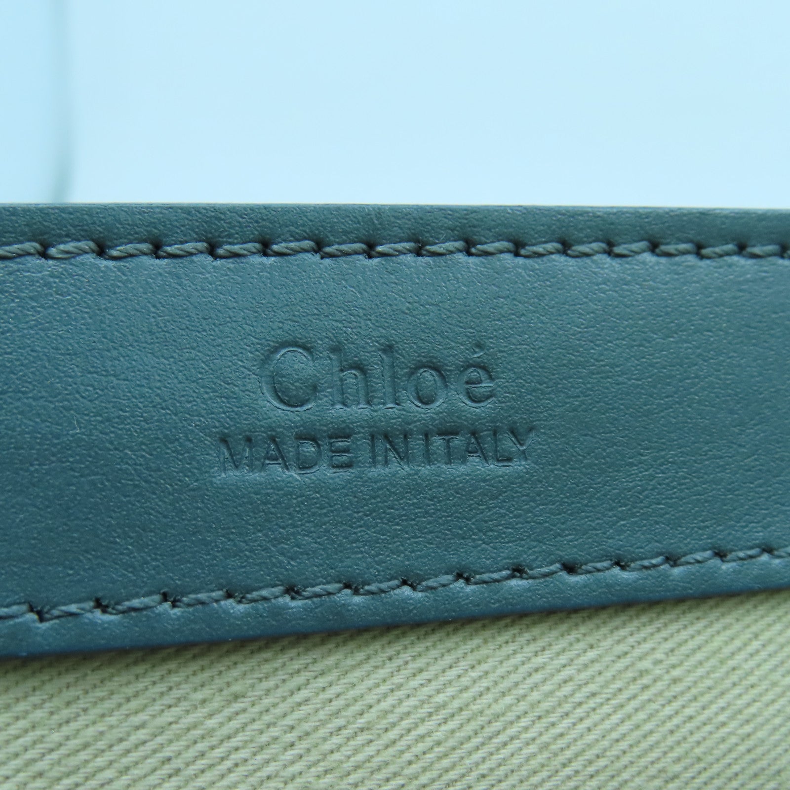 Chloe 【清倉大減價】牛皮皮革Shoulder Bag金扣肩背袋藍色