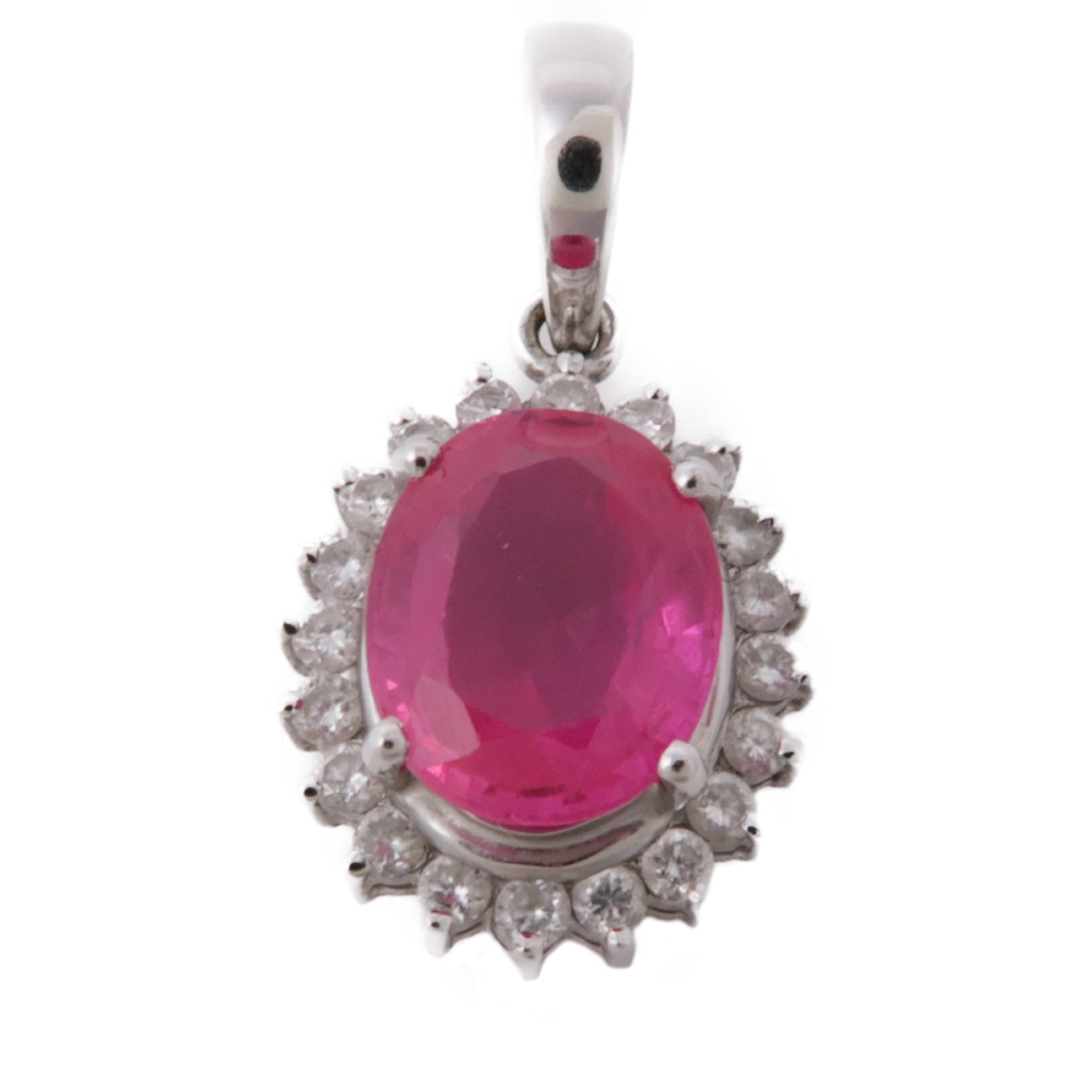 JEWELRY 【激減優惠】18K白金Ruby/Diamond Pendant Top紅寶石/鑽石吊墜