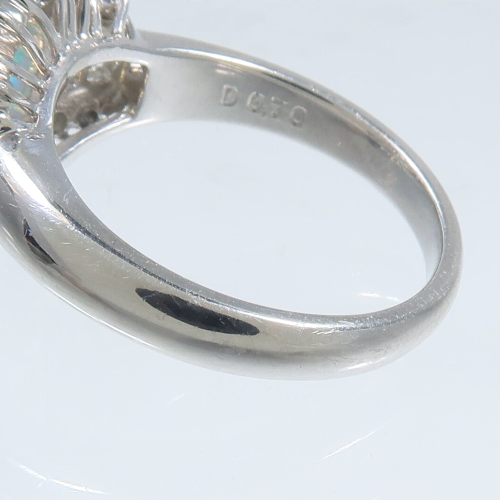 JEWELRY PT900鉑金Opal Diamond Ring蛋白石/鑽石戒指