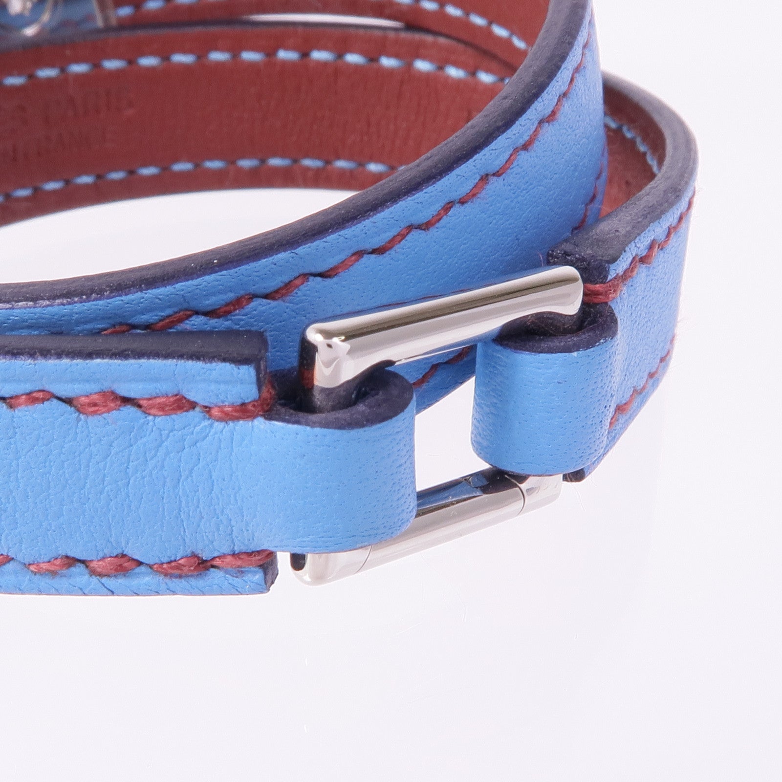 HERMES Swift皮革Rivale Double Tour銀扣手帶