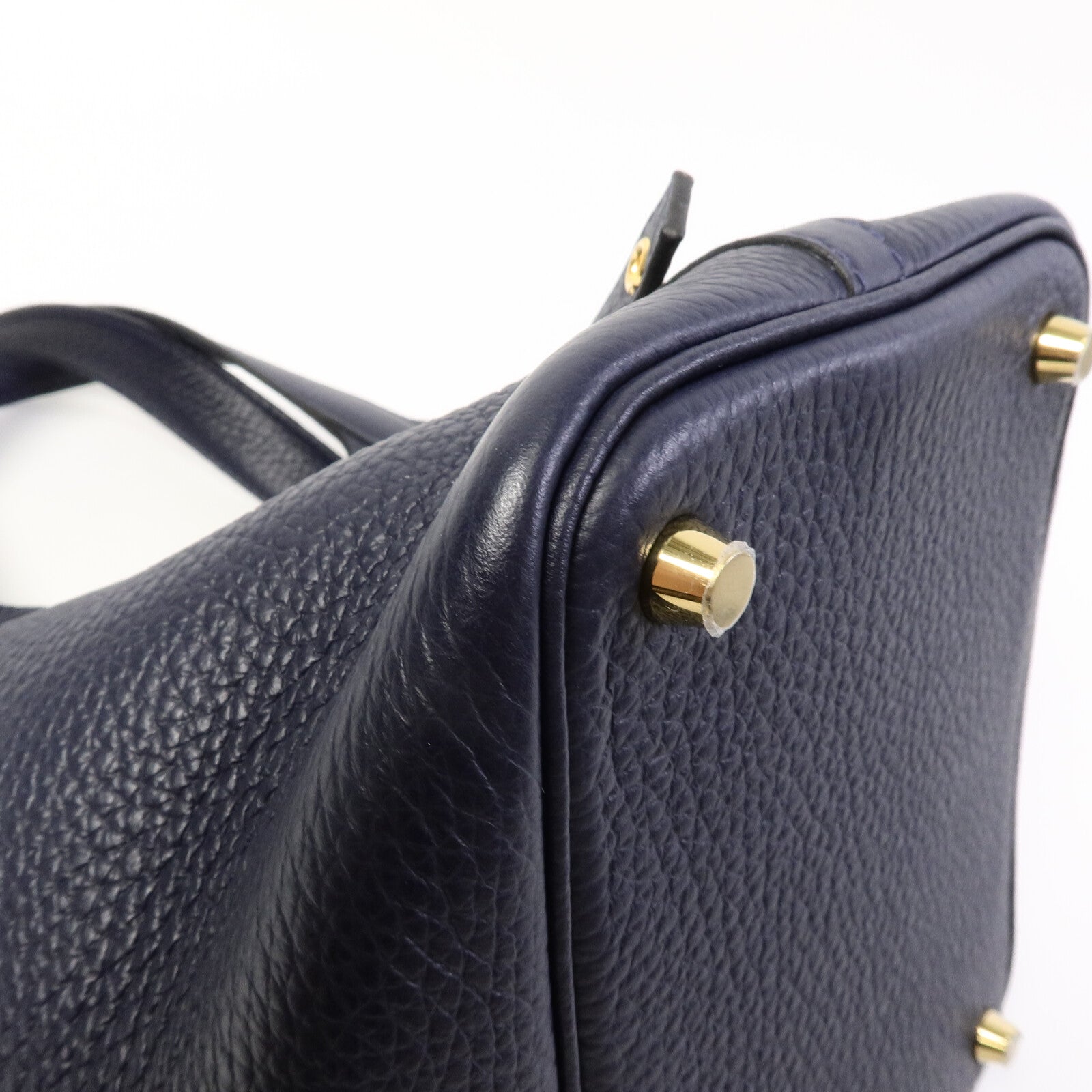 HERMES Clemence皮革Picotin PM手挽袋Bleu Nuit
