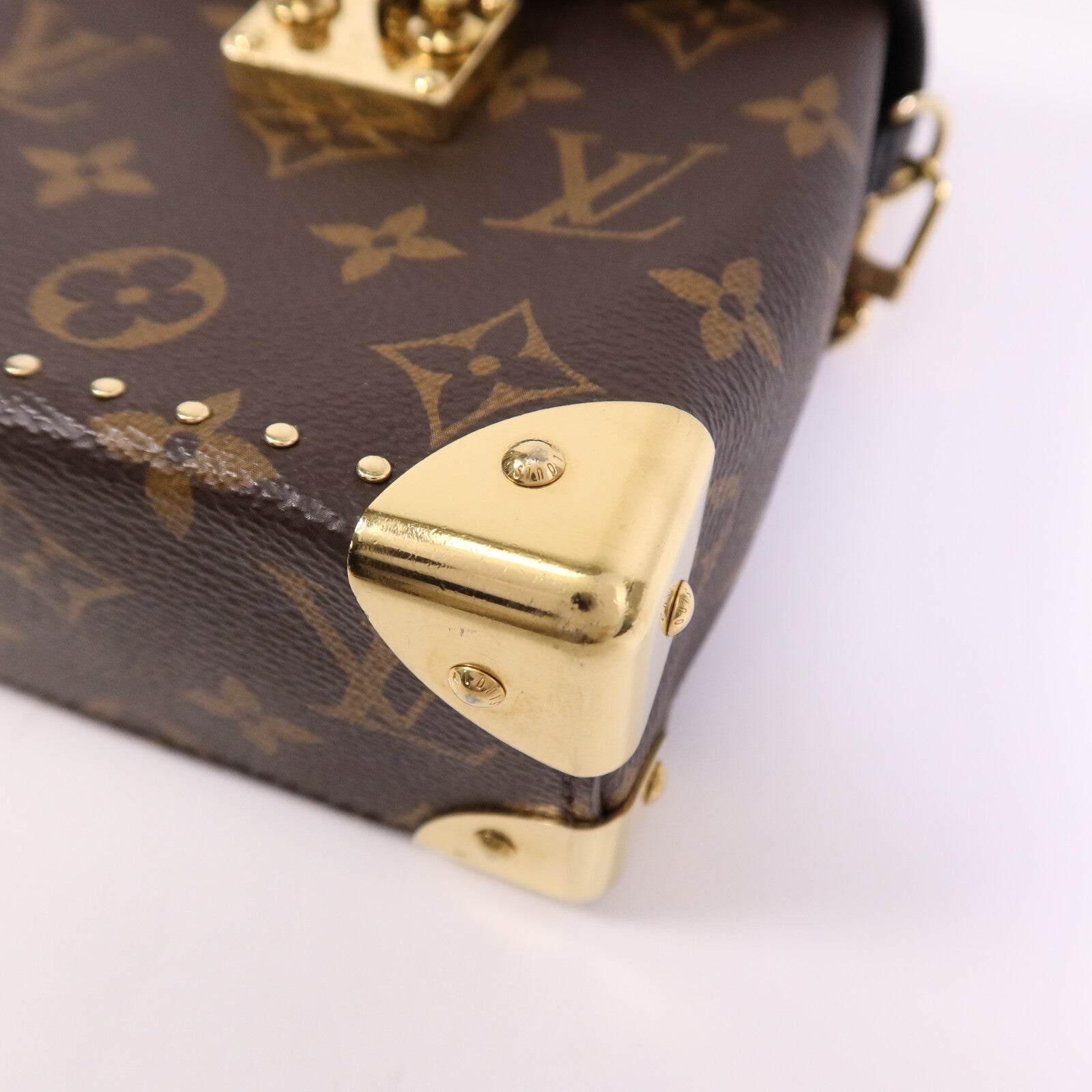 LOUIS VUITTON Monogram/Monogram Reverse Camera Box金扣鏈帶手挽肩背兩用袋