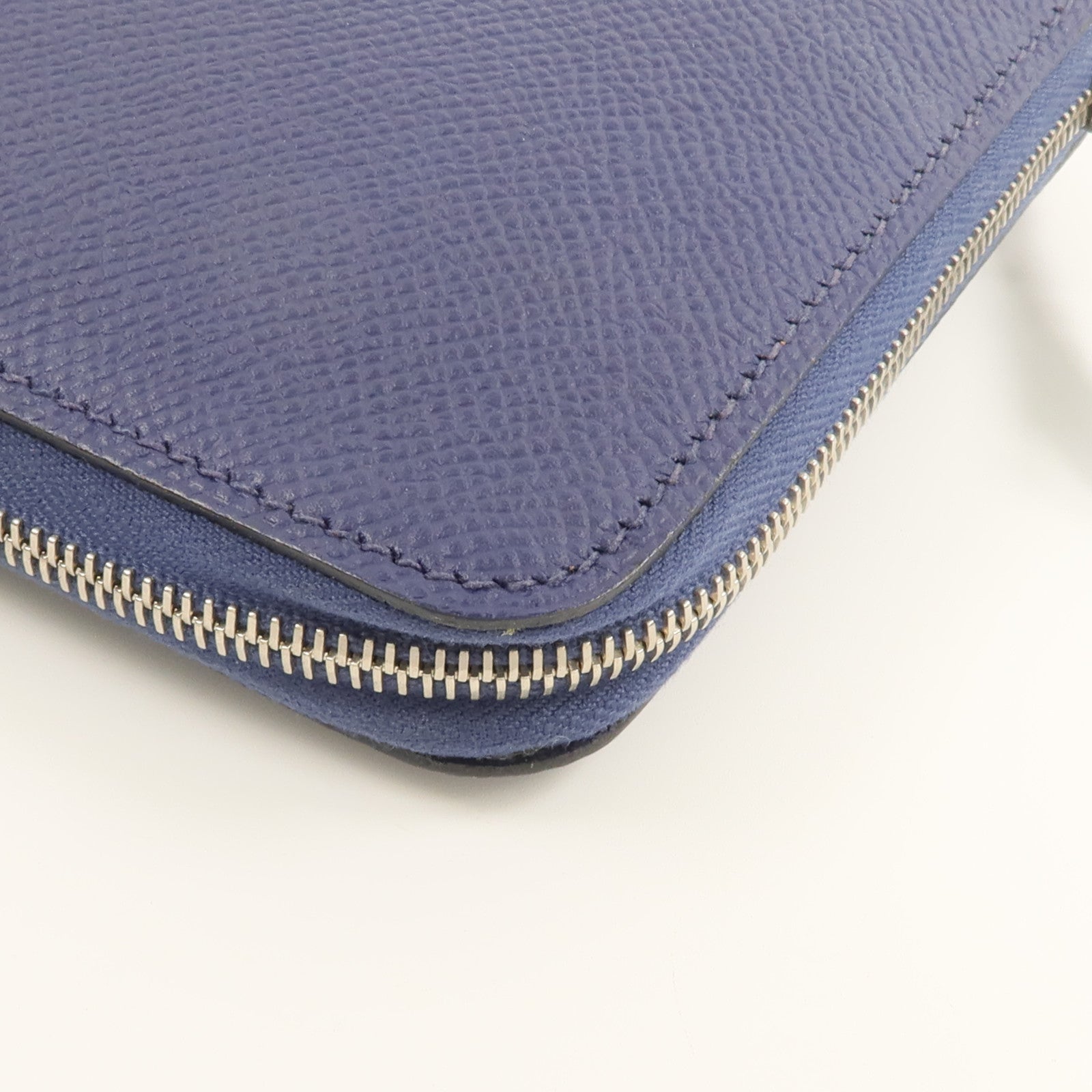 HERMES Epsom皮革Silk In Long Wallet長錢包Bleu Saphir