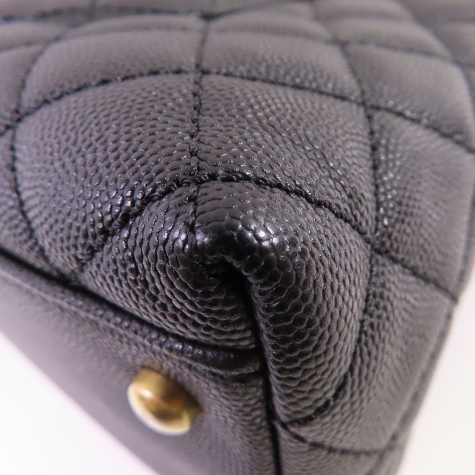 CHANEL 牛皮皮革Coco Handle Medium Chain 2Way Shoulder Bag金扣鏈帶手挽肩背兩用袋