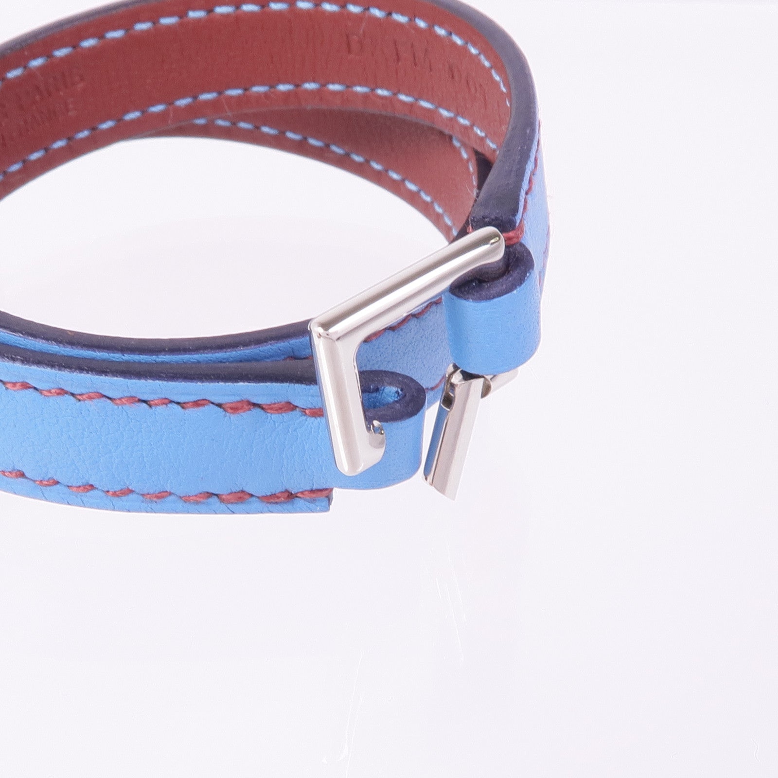 HERMES Swift皮革Rivale Double Tour銀扣手帶