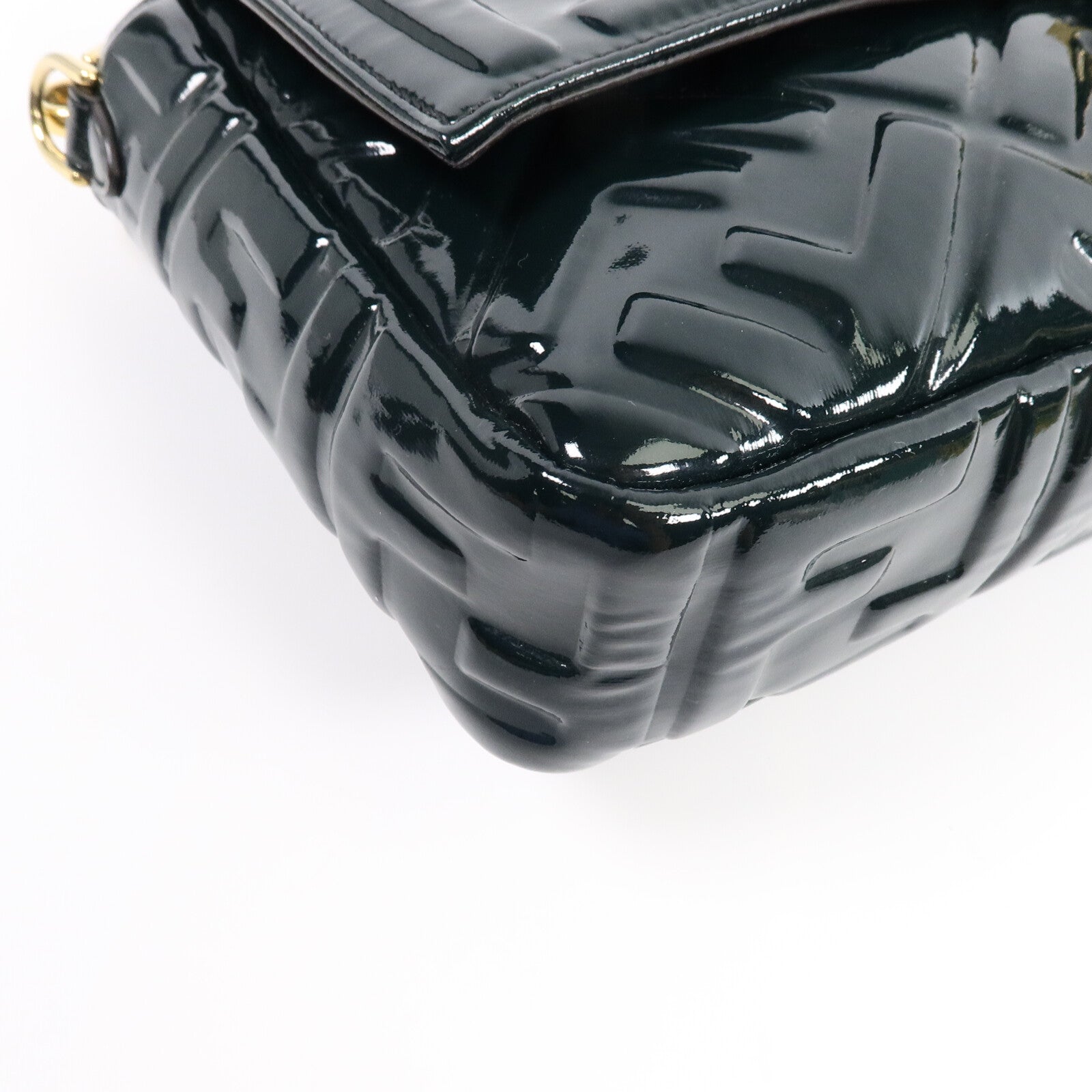FENDI 漆皮皮革Baguette Large手挽肩背兩用袋