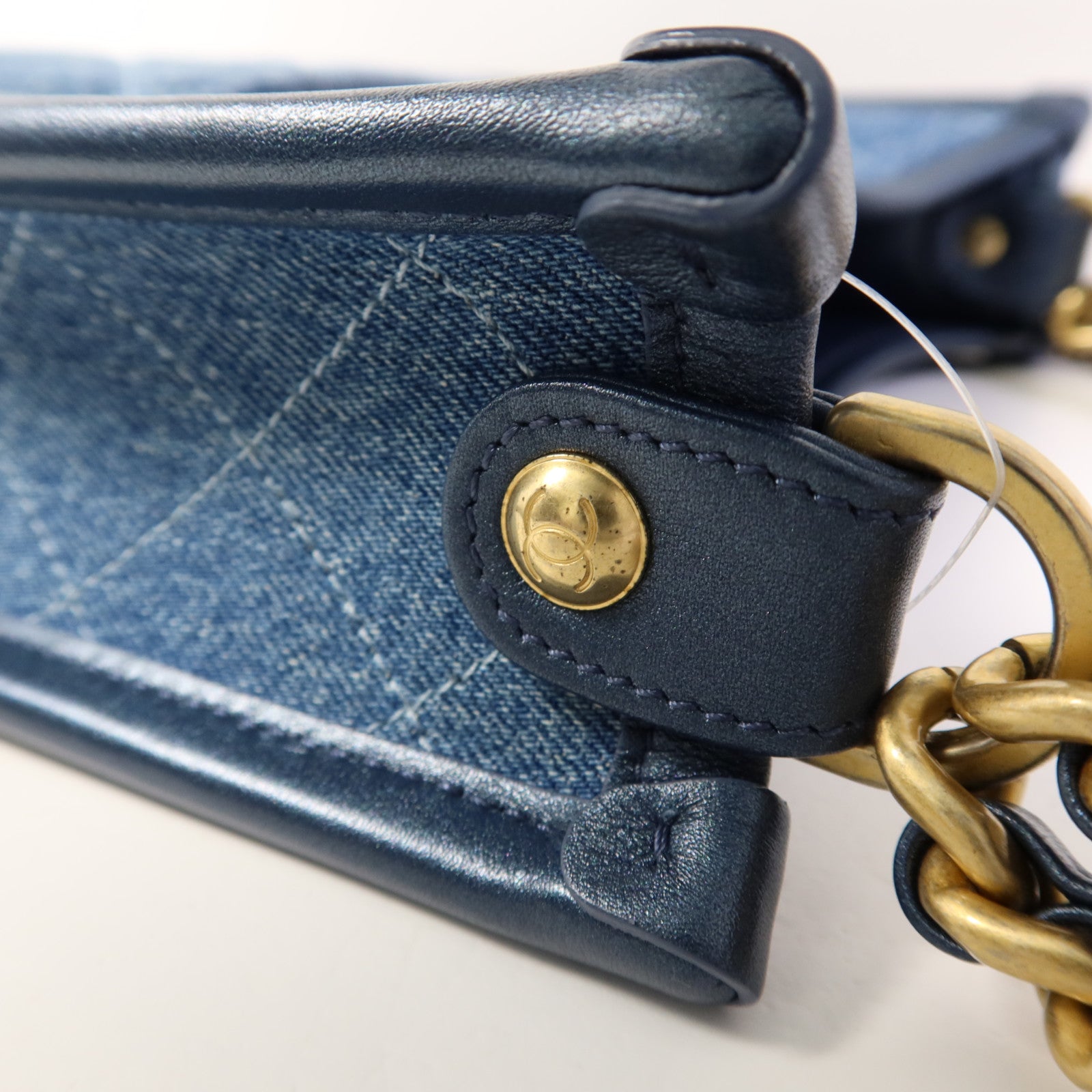CHANEL 牛仔布24S Hobo金扣手挽肩背兩用袋