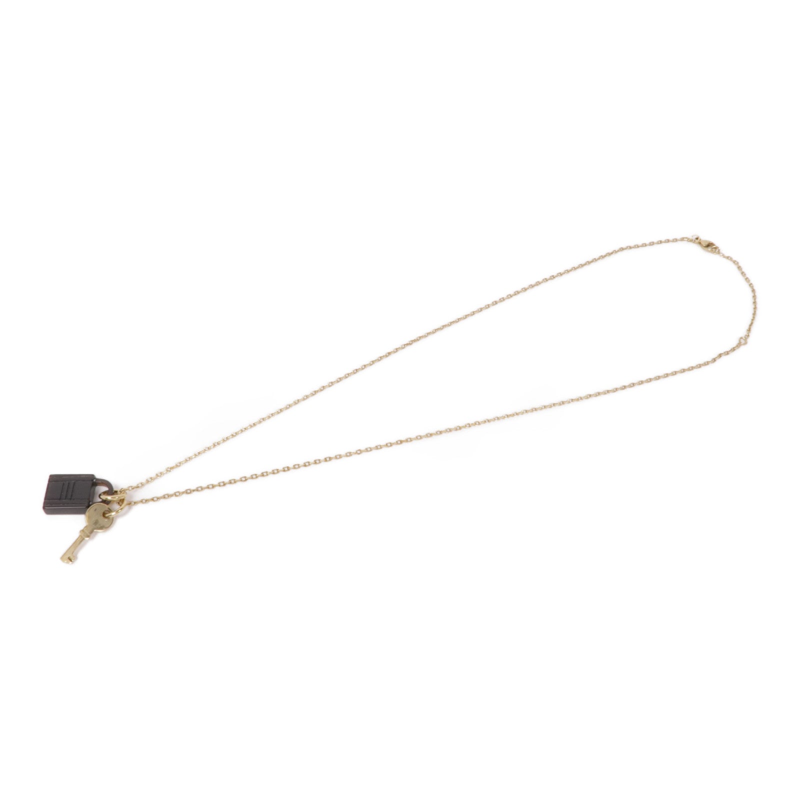HERMES Horn/Metal Amulette Padlock Necklace