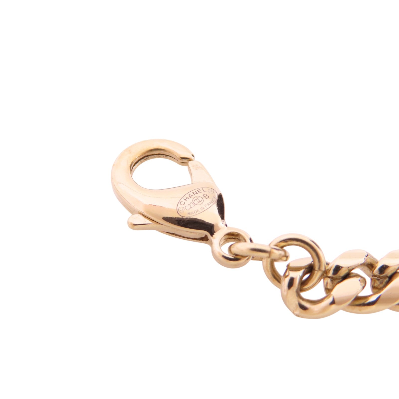 CHANEL 金屬/水鑽Heart Necklace金扣項鏈