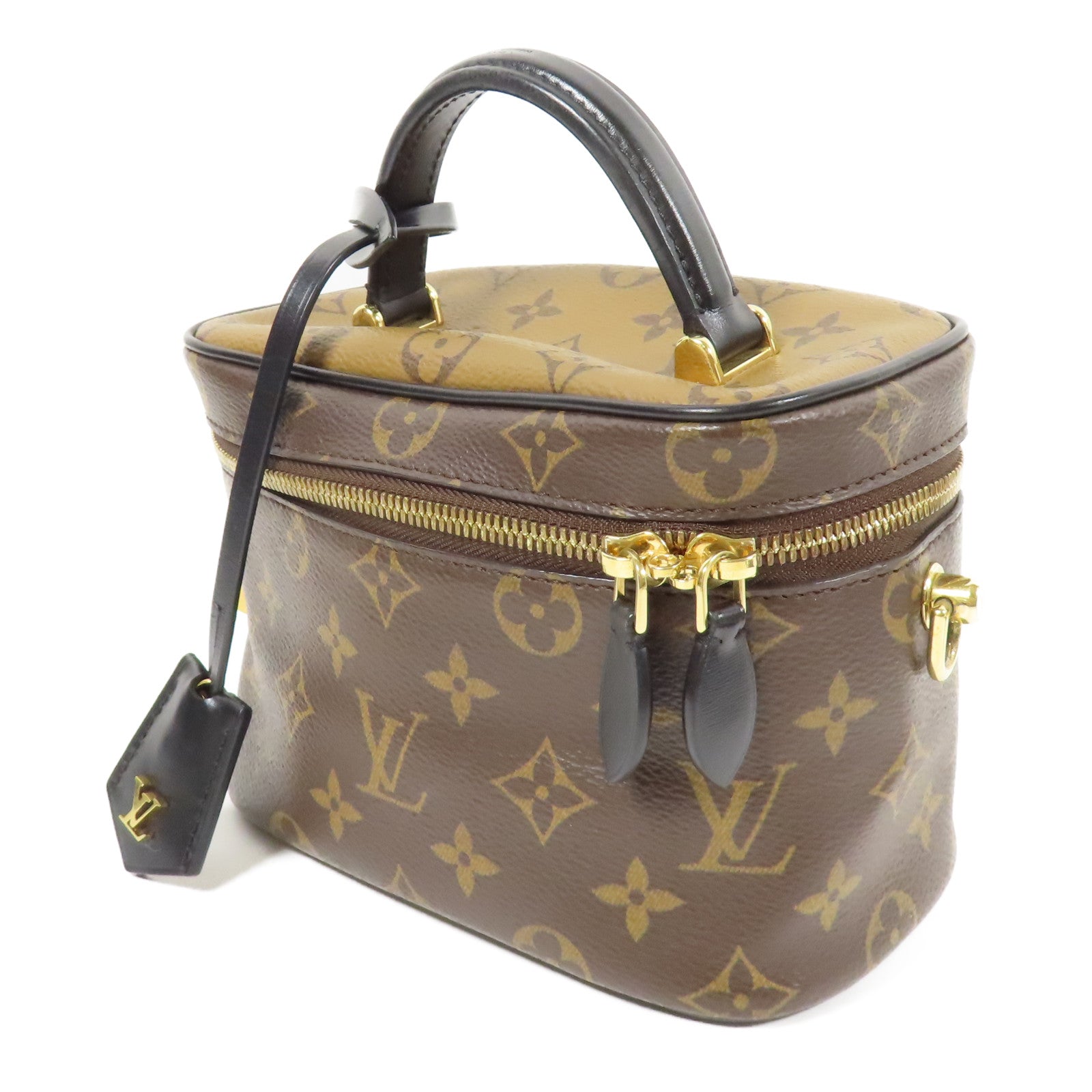 LOUIS VUITTON LV GHW Vanity PM 2 Way Shoulder Bag M45165 Monogram Reverse Brown