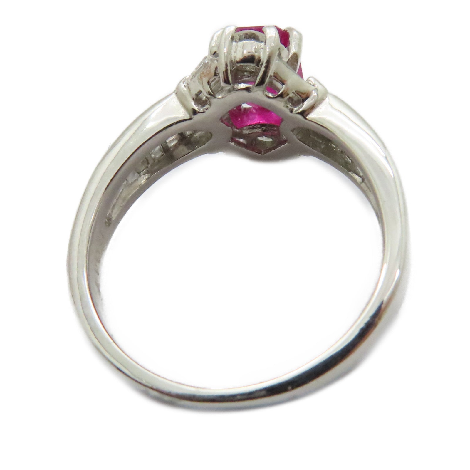 JEWELRY 【激減優惠】PT900鉑金Ruby Diamond Ring 1.11ct紅寶石/0.47ct鑽石戒指US#6.25