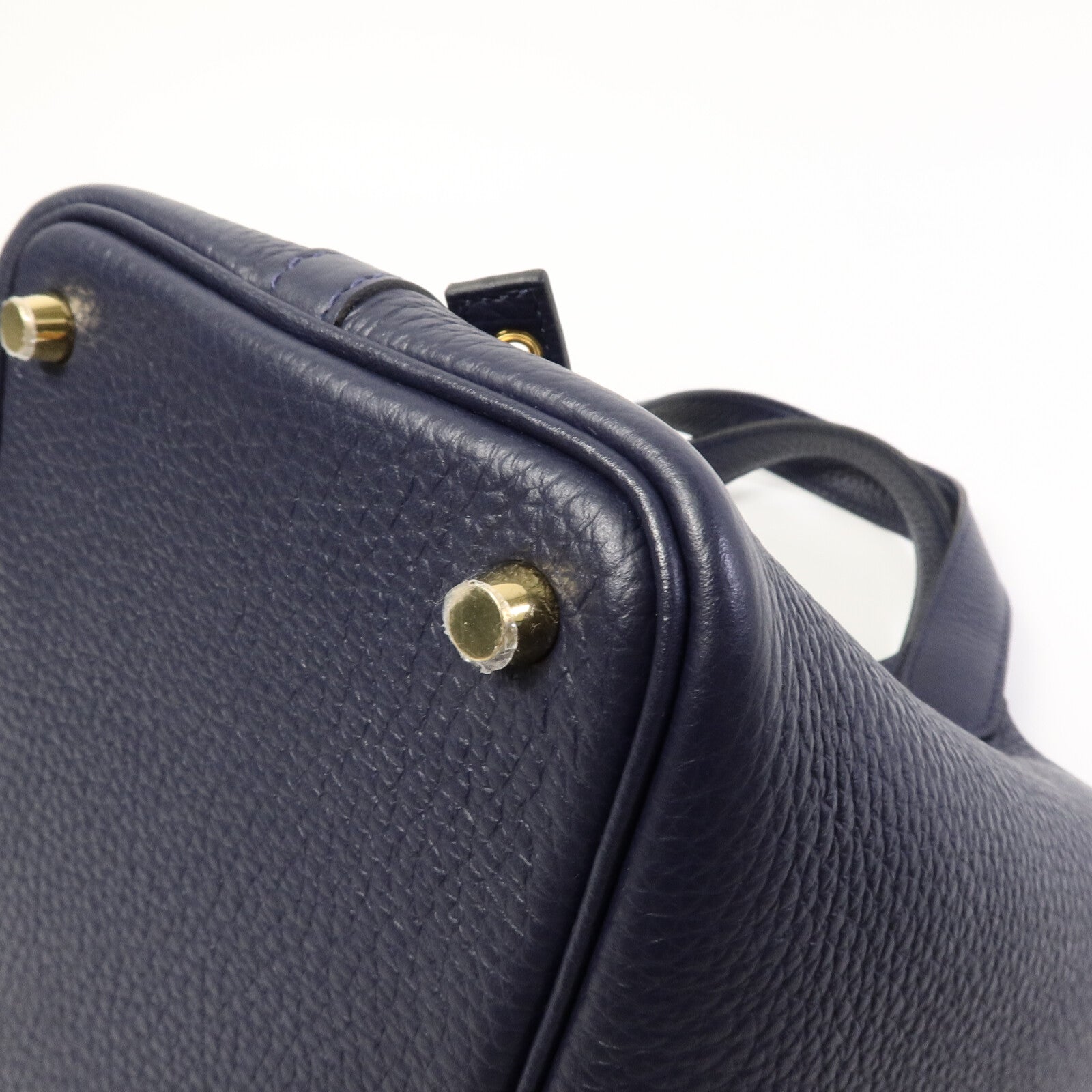 HERMES Clemence皮革Picotin PM手挽袋Bleu Nuit