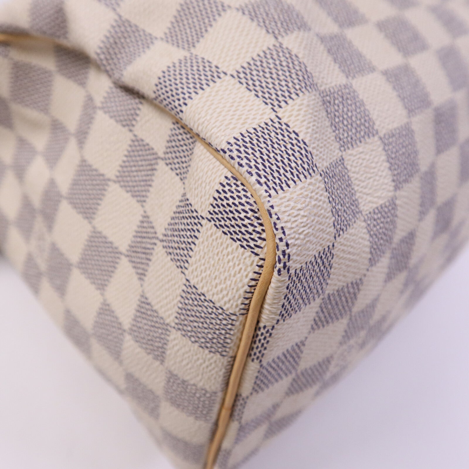 LOUIS VUITTON Damier Azur Speedy 25金扣手挽袋