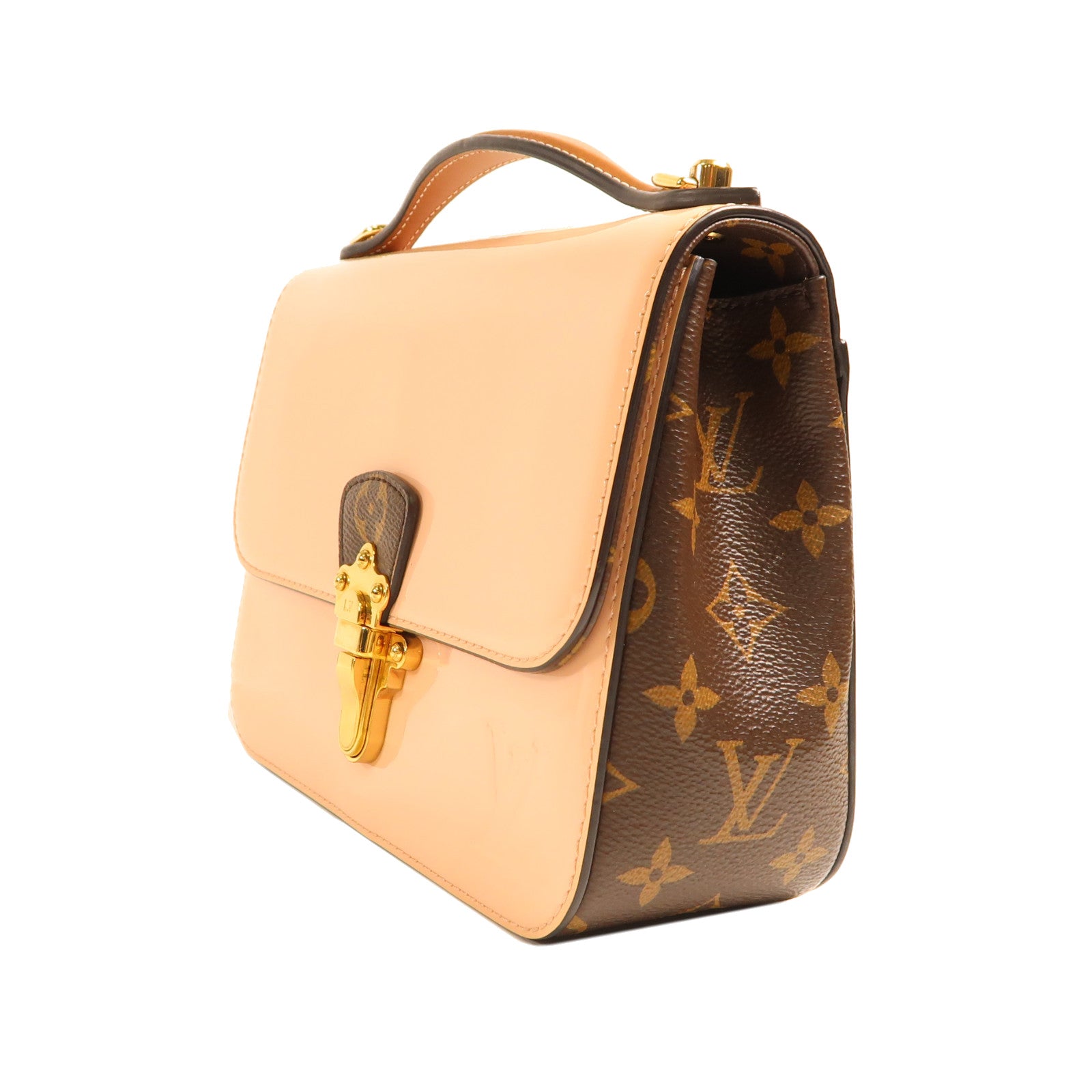 LOUIS VUITTON LV GHW Cherrywood 2 Way Bag M53355 Monogram/Patent Pink/Brown