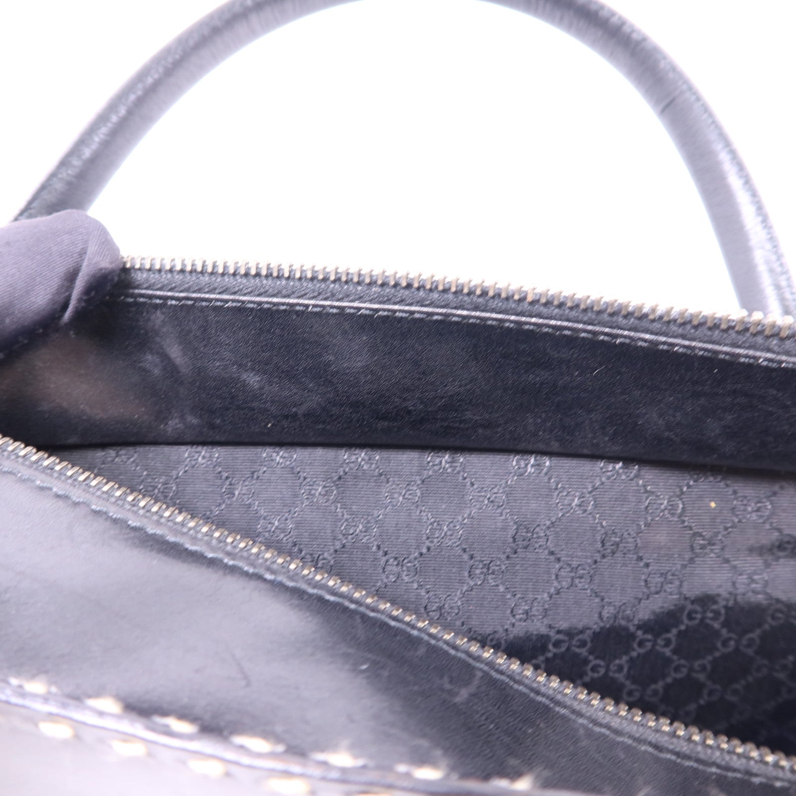 GUCCI 牛皮皮革Handbag銀扣手挽袋