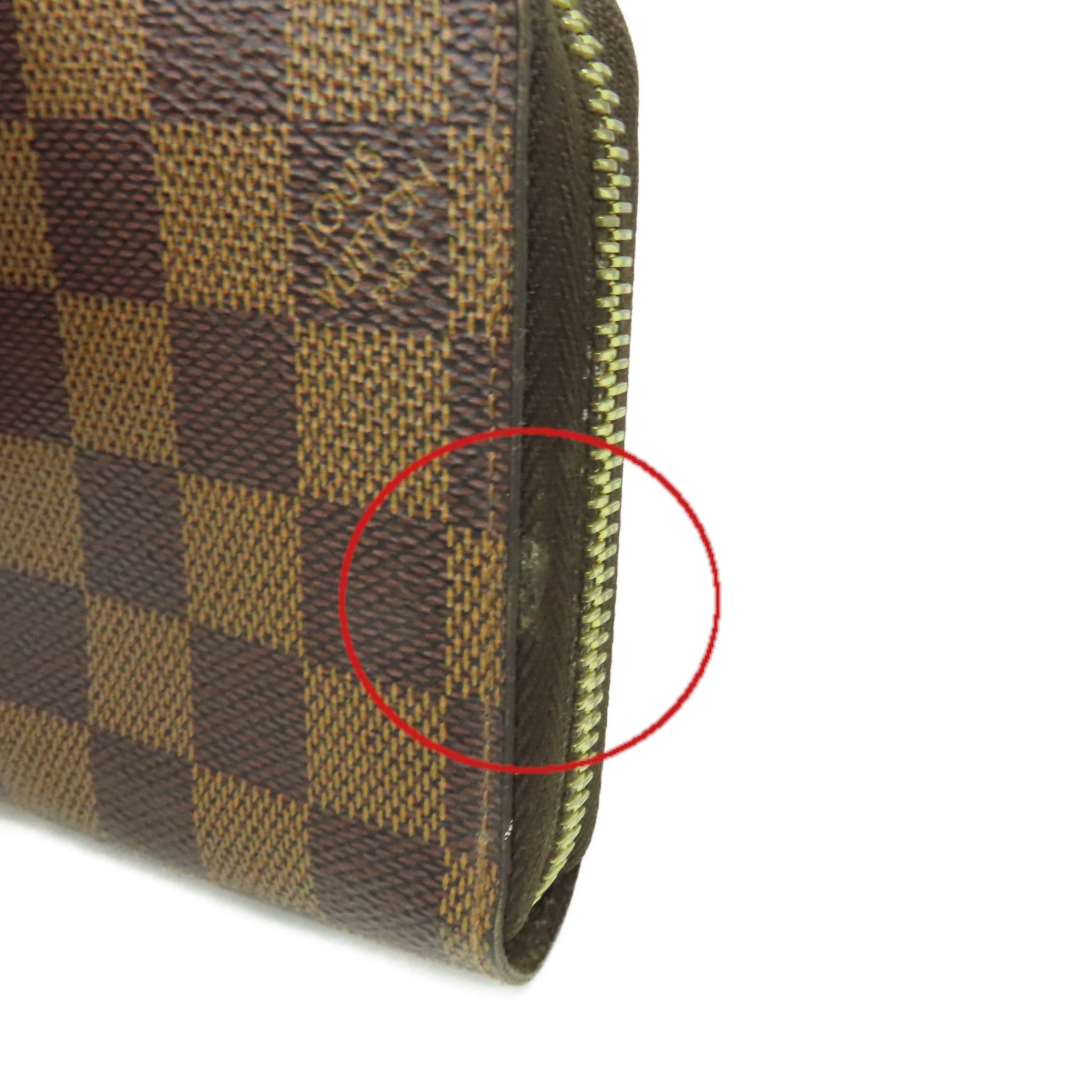 LOUIS VUITTON Damier Long Wallet金扣拉鏈長錢包啡色