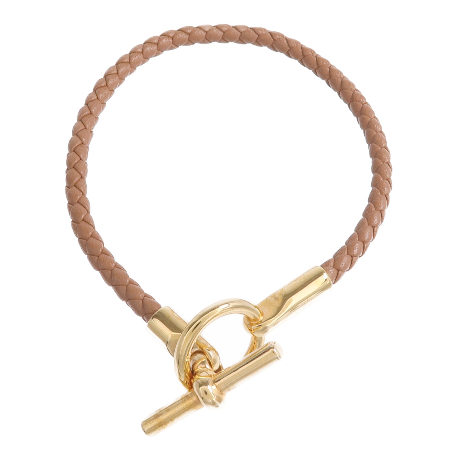 HERMES Swift皮革Glenan H Trio Bracelet金扣手鏈Gold