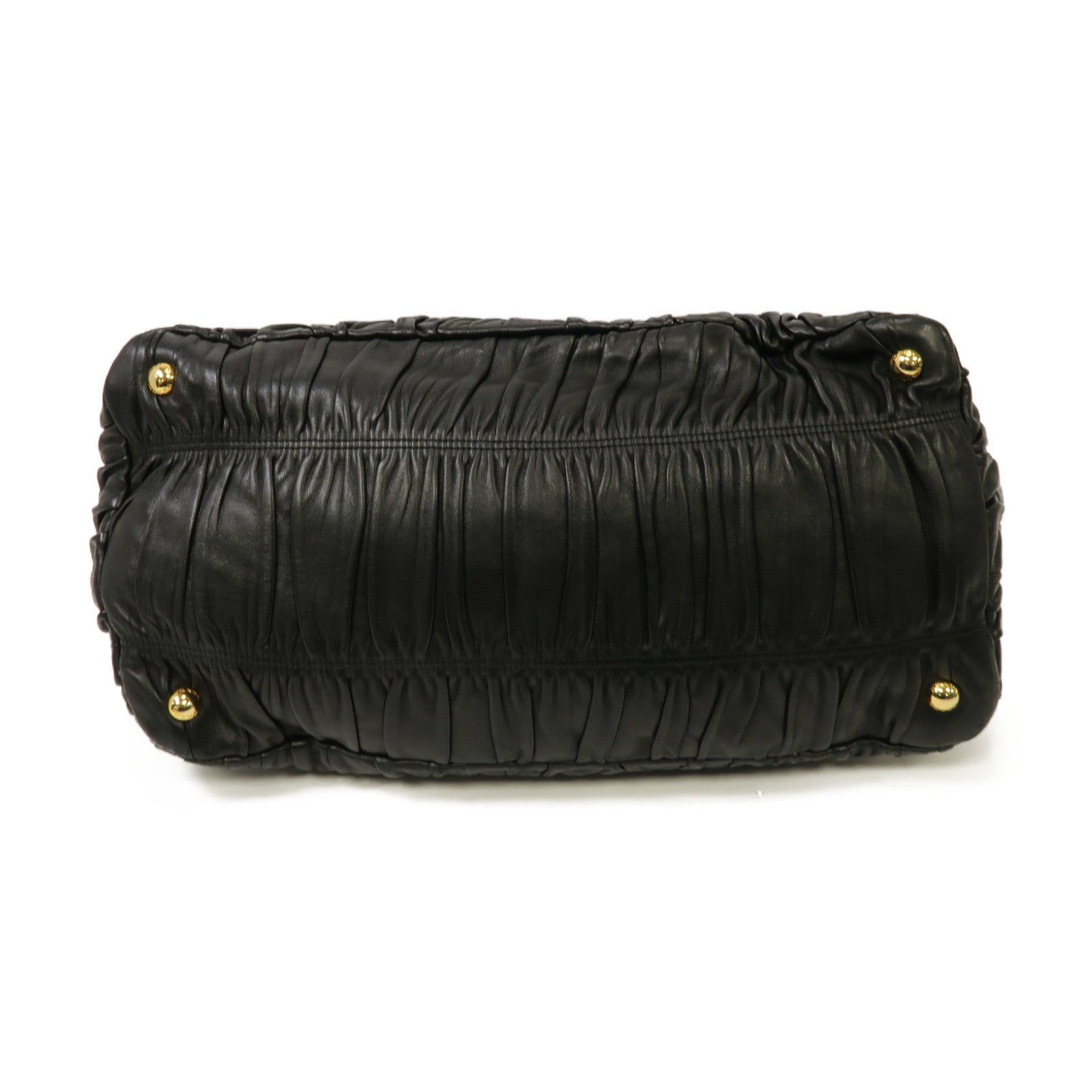 PRADA 牛皮皮革2way Shoulder Bag金扣手挽肩背兩用袋黒色
