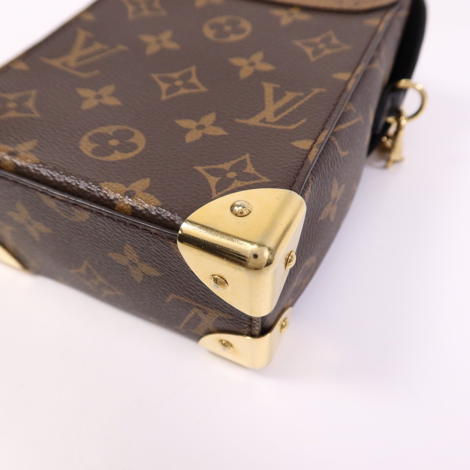 LOUIS VUITTON Monogram/Monogram Reverse Camera Box金扣鏈帶手挽肩背兩用袋